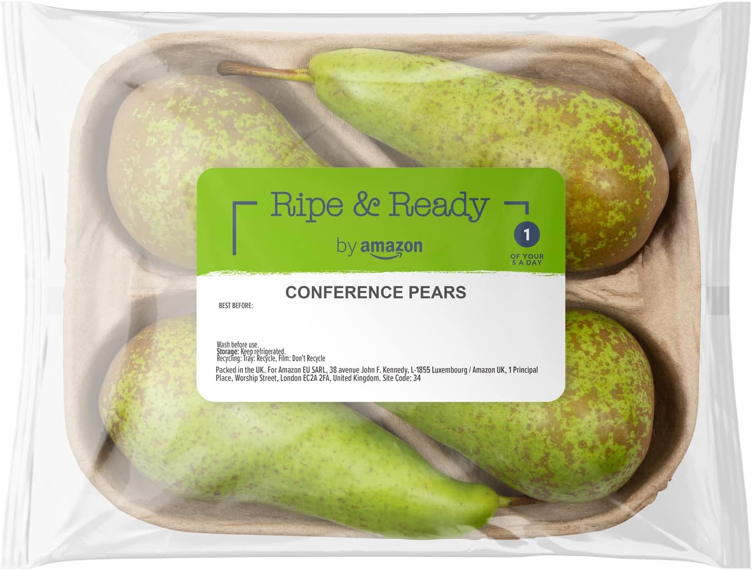 by Amazon Ripe & Ready Conference Pears, 4 Pack