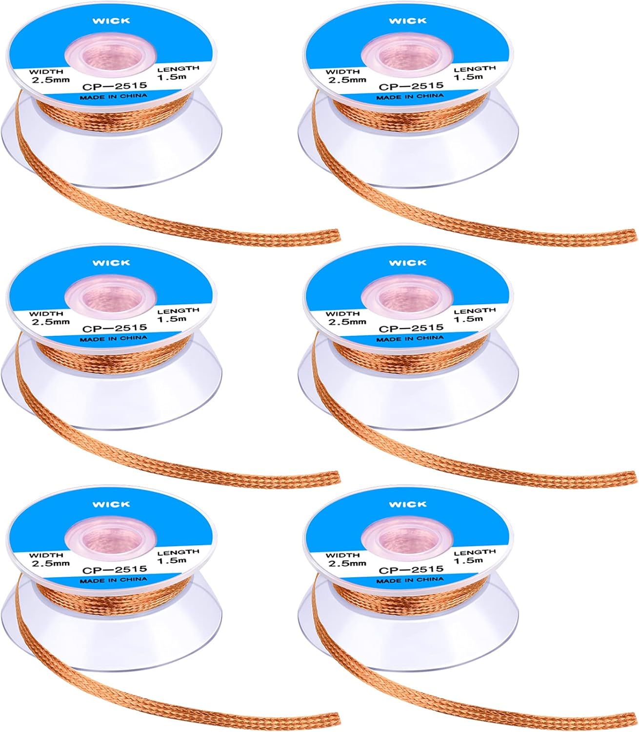 6 Pieces Solder Wicks NoClean Solder Braided Wicks Desoldering Wicks