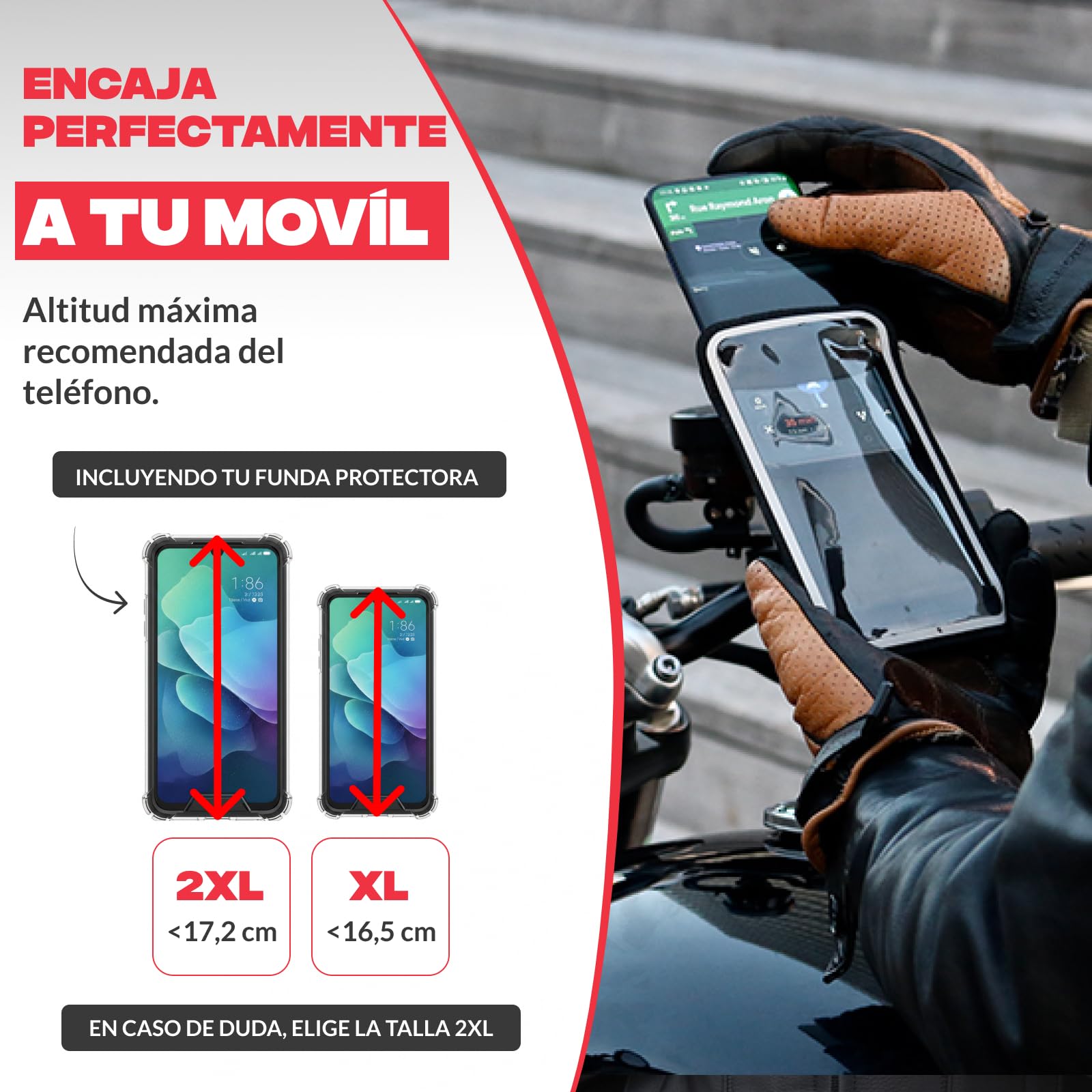 Shapeheart Soporte Móvil Moto Pro con Funda Magnética y Booster 360° | Para todos los móviles | Fijación al manillar 22–32 mm | Brazo 360° incluido | Resistente a la lluvia | Absorbe vibraciones