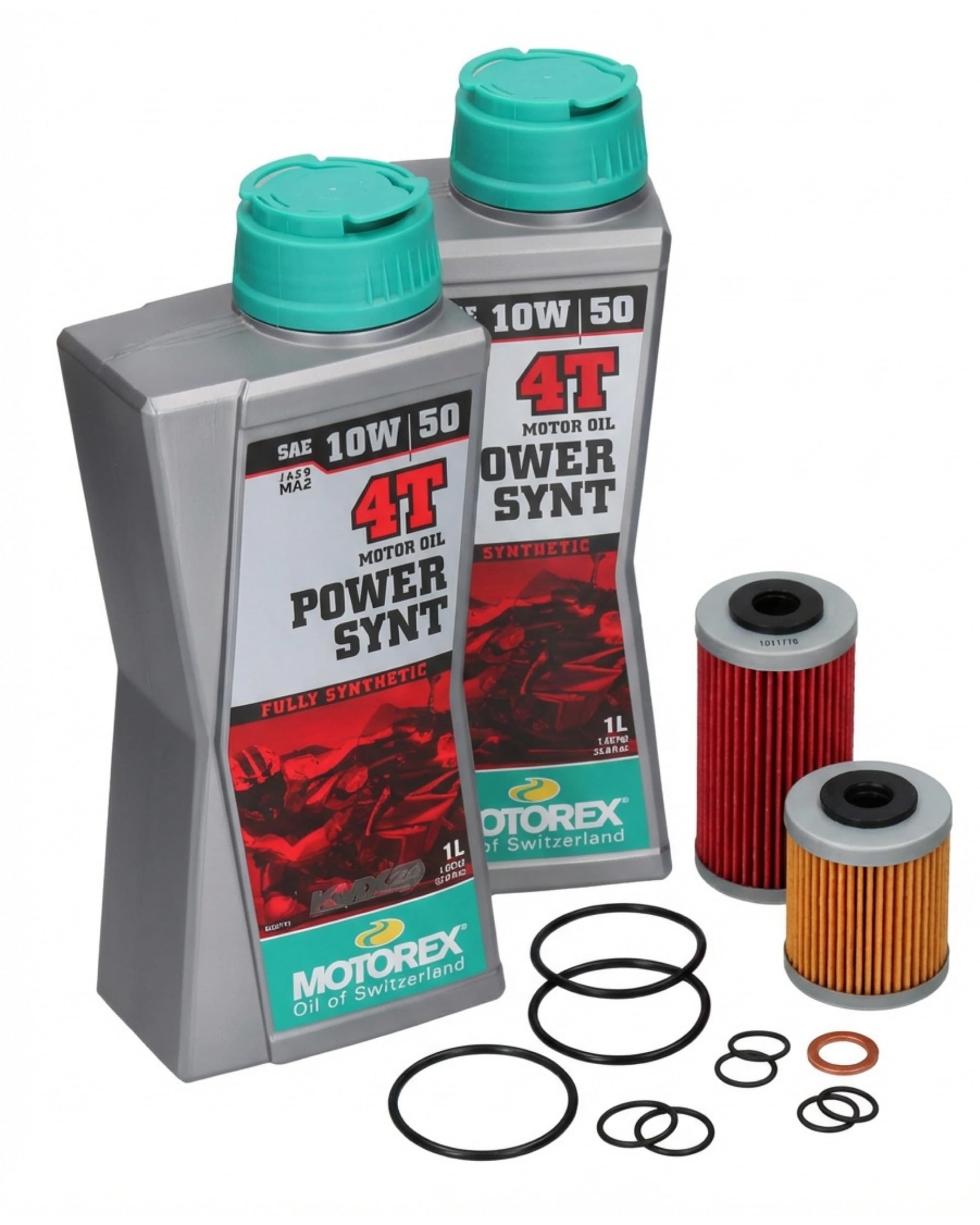 Ölwechsel Set – passt an KTM LC4 690 Duke Enduro SMC SMC-R Supermoto – Modelle ab 2012 – Motorex PowerSynt 4T 10W50 – Ölfilter Kit – Service Set