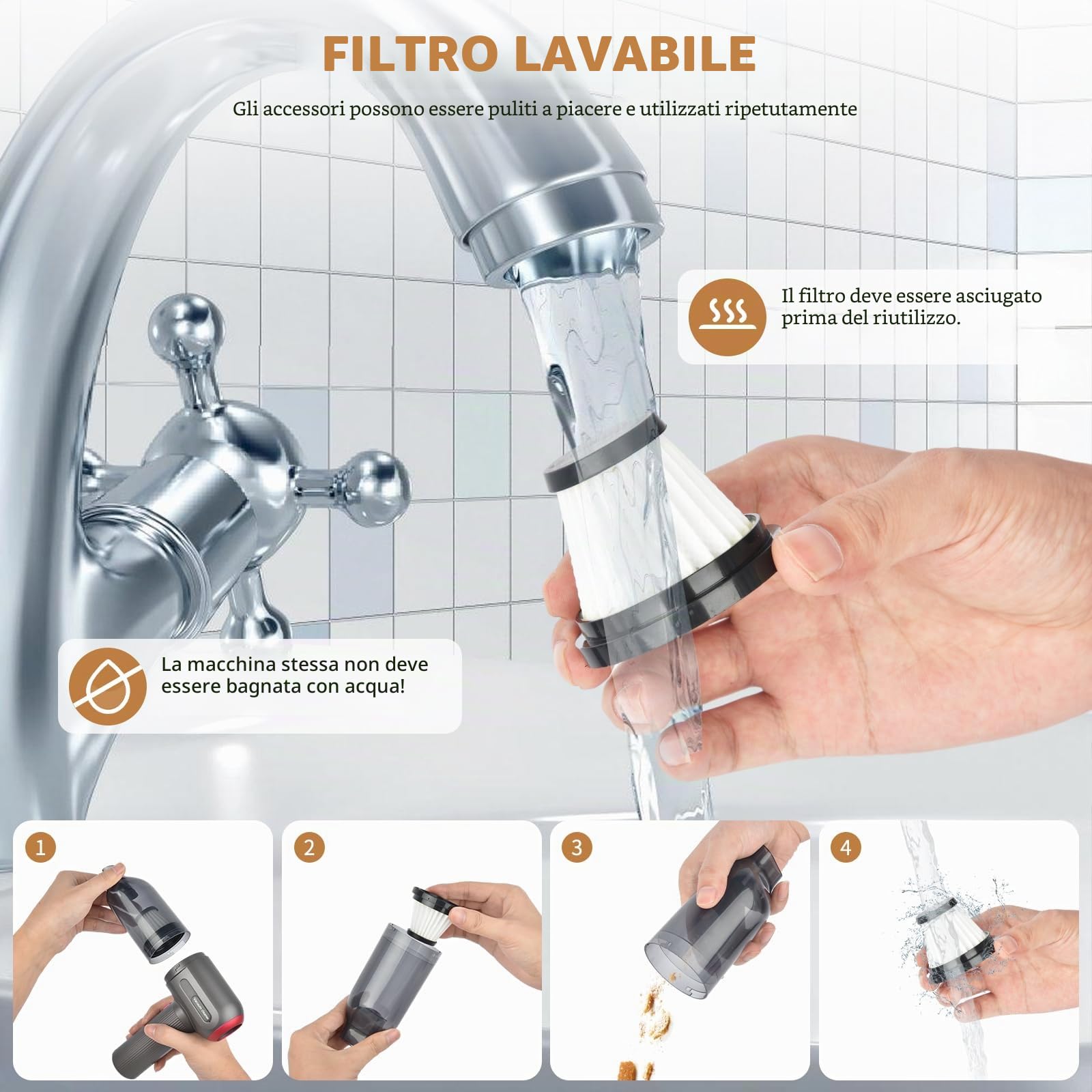 Tiazhan Aspirapolvere manuale, 9000 Pa, potente aspirapolvere a mano, 4 in 1, leggero soffiatore di polvere e aspirapolvere, display a LED, mini aspirapolvere ricaricabile USB, per auto (Grigio)