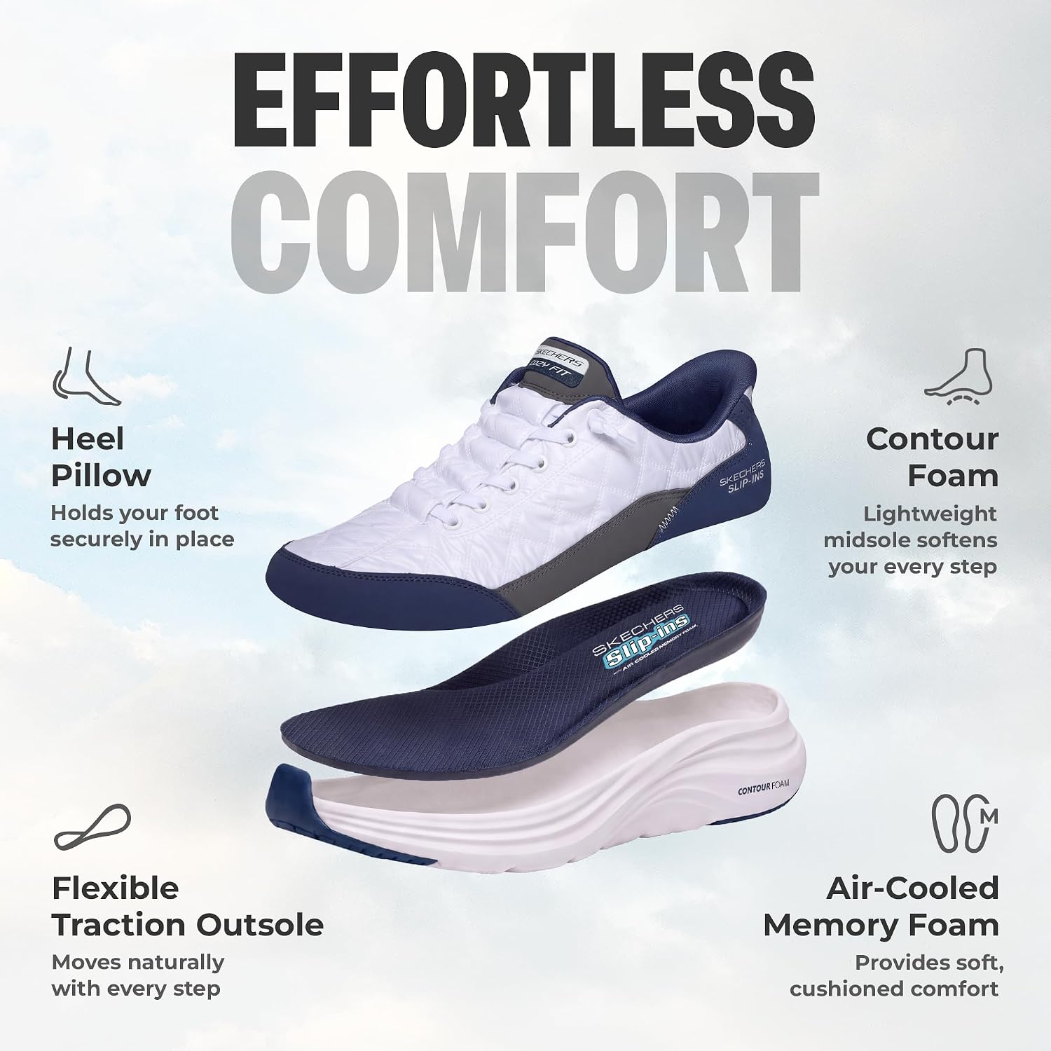 Skechers Men's Contour Foam Cozy Fit Slip-in