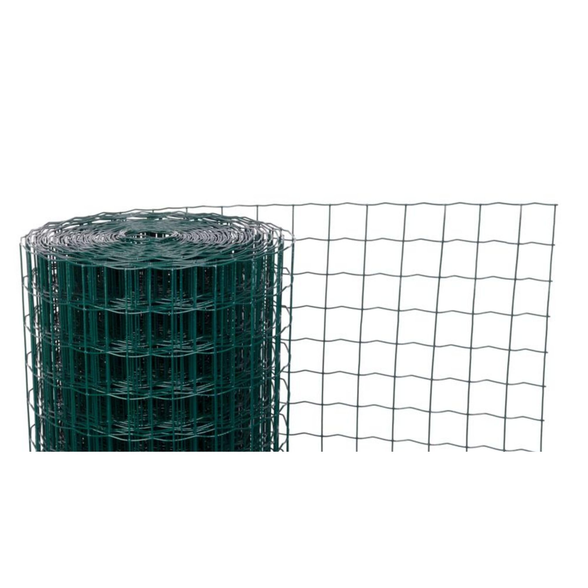 PROREGAL Maschendrahtzaun Vierkantgeflecht FENCY, Höhe 1,0 Meter, Länge 25 Meter, Maschenweite 50x50mm, Drahtstärke 2.20mm, PVC-Beschichtet Grün, Drahtzaun Garten Pflanzenschutz Drahtzaun Drahtnetz