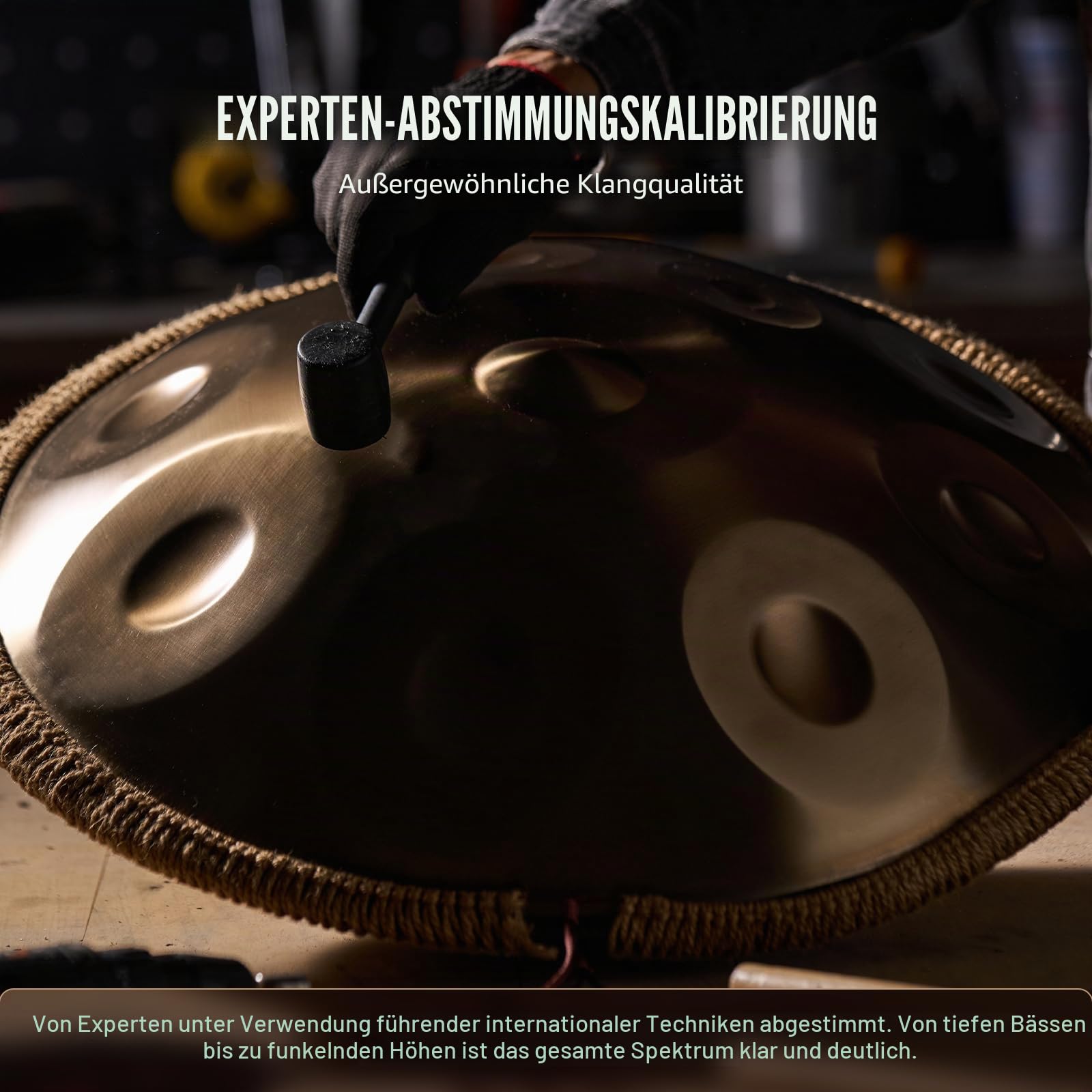 VEVOR Handpan, 55 cm, 12 Noten, D-Moll-Handtrommel, Drum-Instrument mit Schlägeln, 440-Hz-Handpan-Ständer & Tragetasche, Heilende Klangtrommel aus Stahl, Schlaginstrumente für Erwachsene & Anfänger