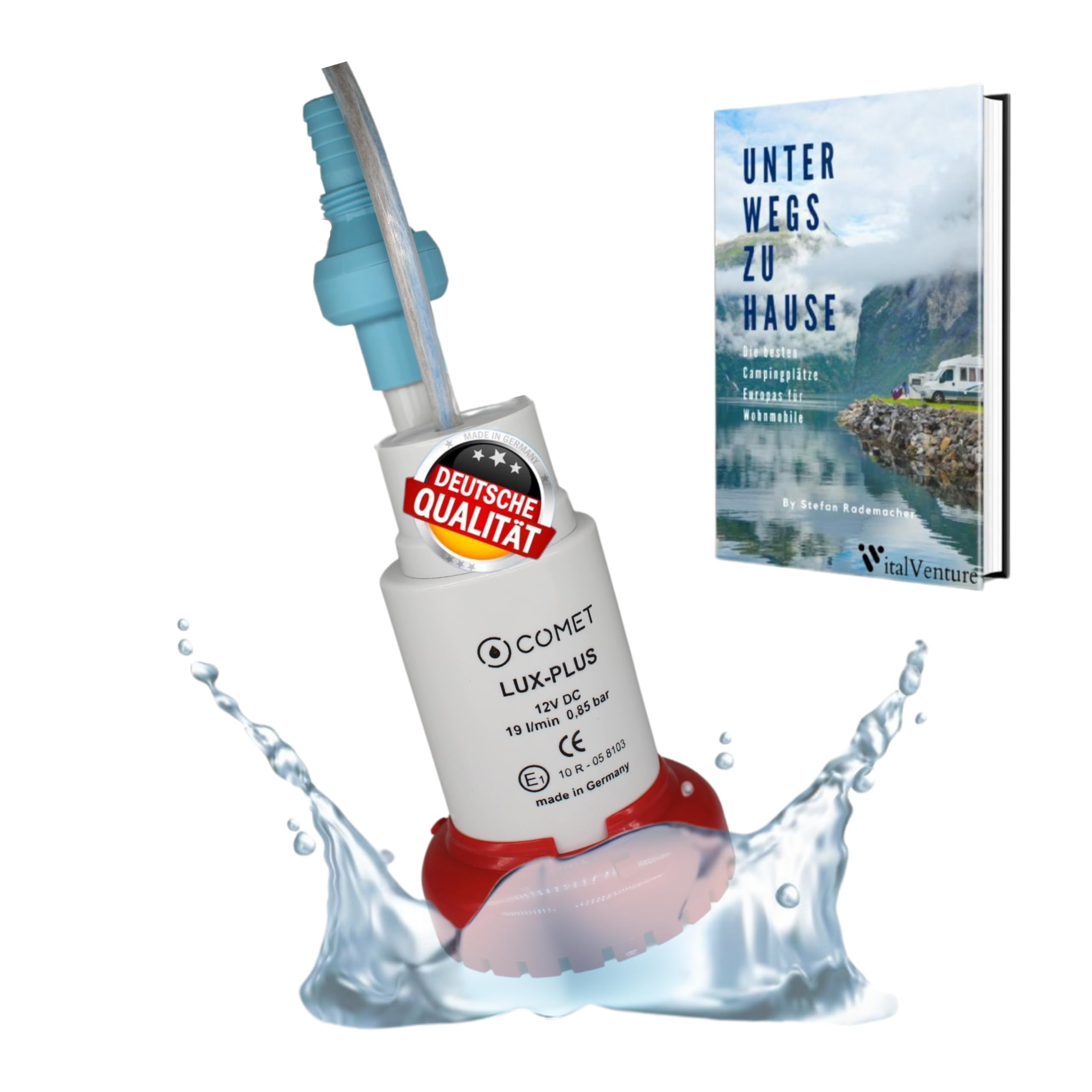 Pompa Sommersa ECO-Plus 12V - Portata 10 L/min Con Valvola Di Ritegno E Filtro - Made In Germany - Foto 11