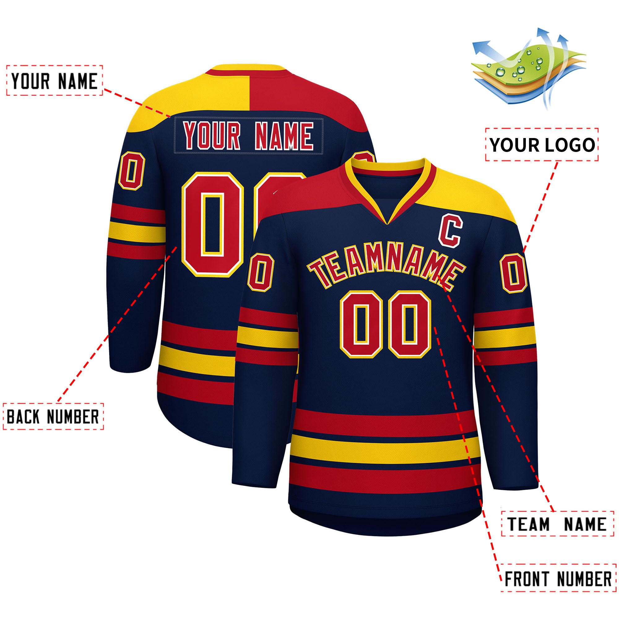 Custom Ice Hockey Training Jerseys Add Team Name Number Logo Stitched Printed for Men Women and Youth