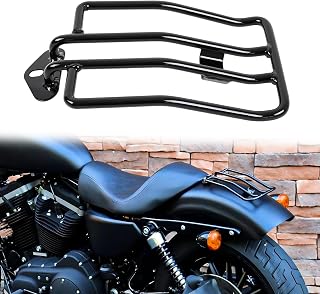 DREAMIZER Motorrad Hinterradgepäckträger, Motorrad Solositz Hinterradgepäckträger Kompatibel mit Harley Sportster XL 883 48 72 1200, 2004-2015, Schwarz