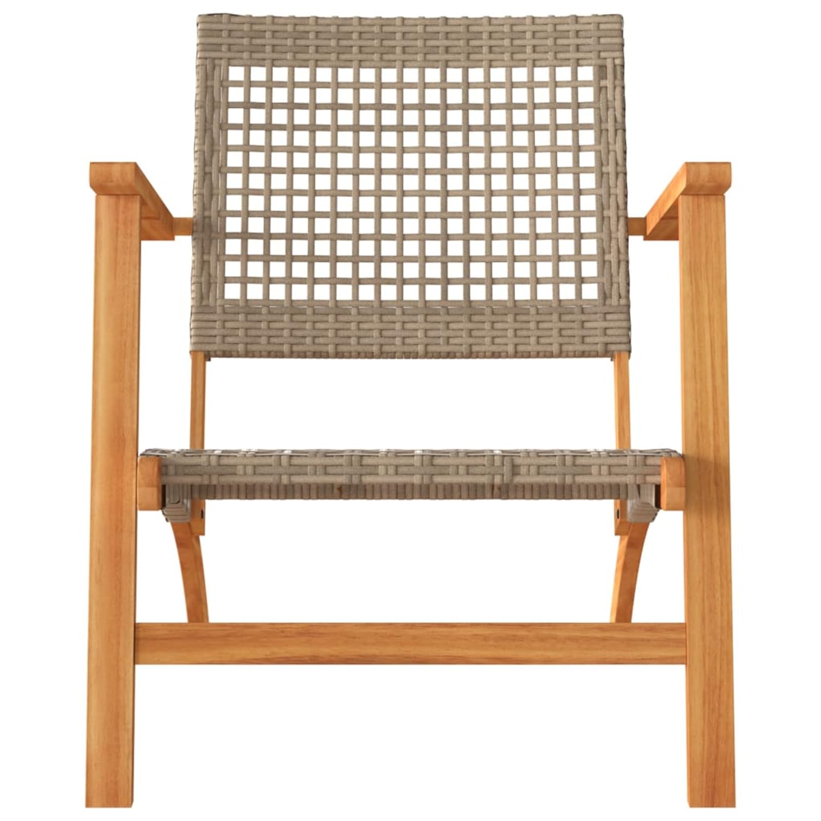 Set da Bistrot 3 pz Beige in Polyrattan e Legno Massello Acacia,Set Bistrò Veranda,Set Bistrot da Esterno,Set Bistrot da Balcone-365867