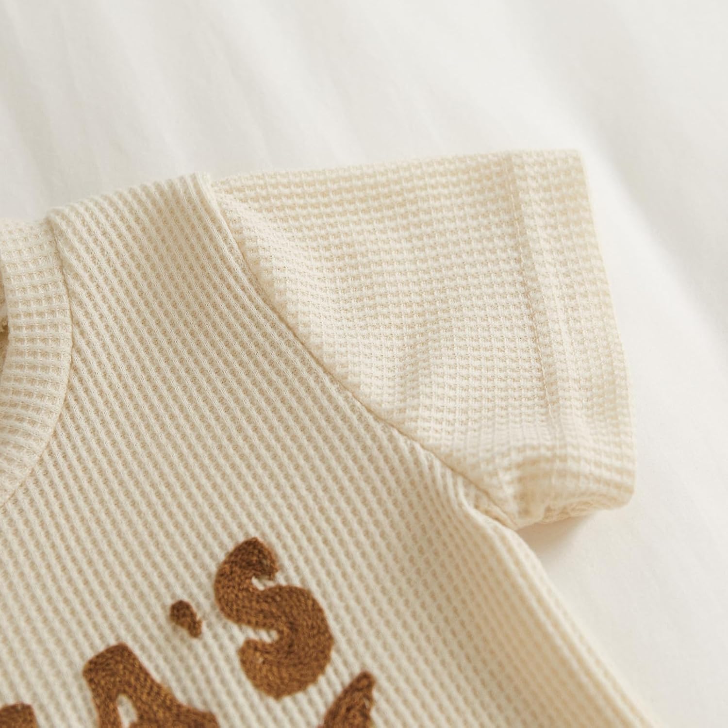 Toddler Baby Boy Summer Outfit Mama's Boy Baby Clothes Waffle Knit Short Sleeve T Shirt Top+Shorts Infant 2 Piece Set - Image 6