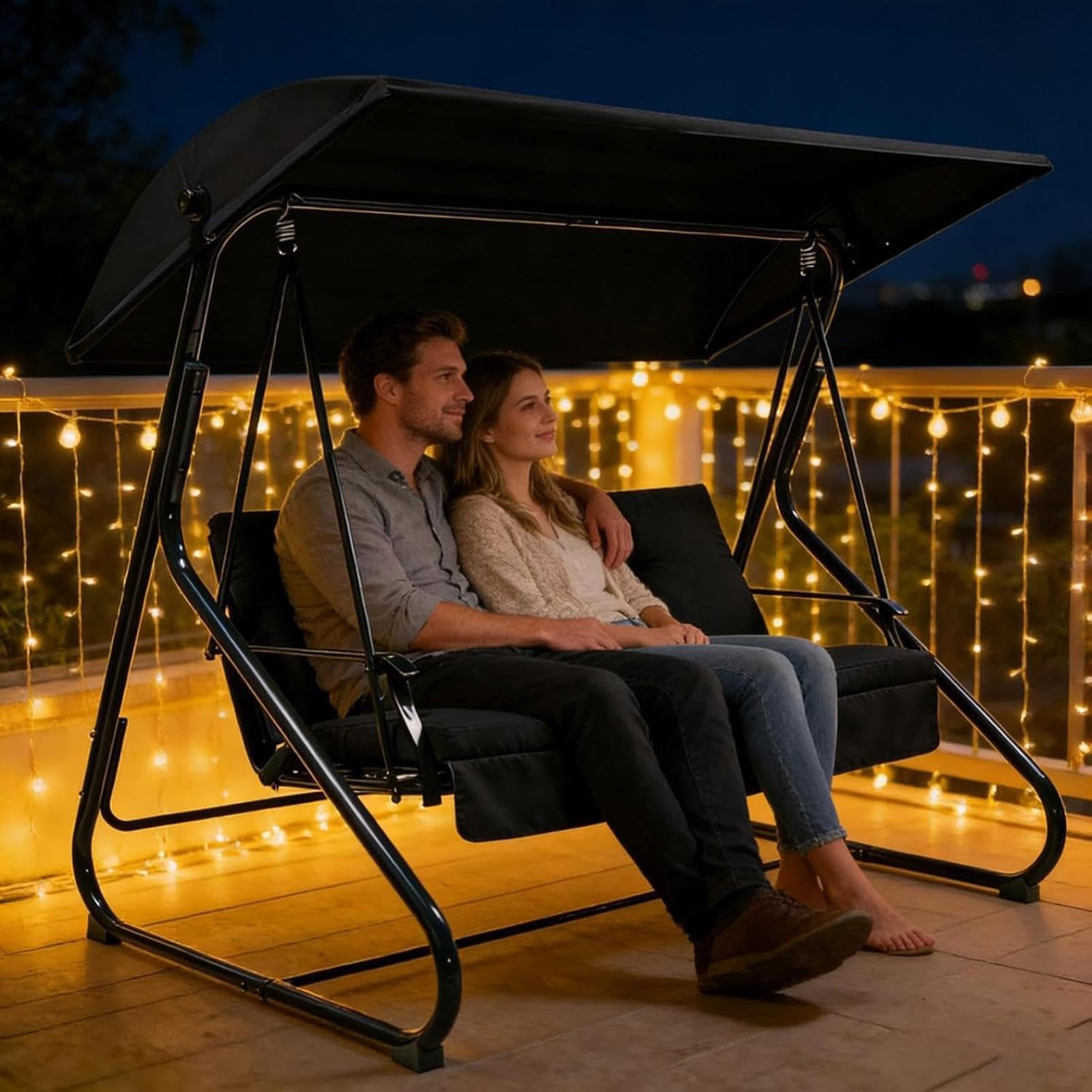 Toit de Remplacement pour Balancelle d'Extérieur Toit Imperméable Anti-UV