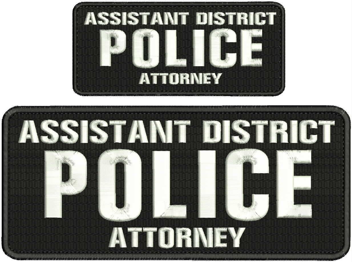 Special Patches for Velcro Patches for Uniform for Assistant District Police Attorney Embroidery Patch 4x10 & 2.5x6 Hook White Model-Q-X988-2649