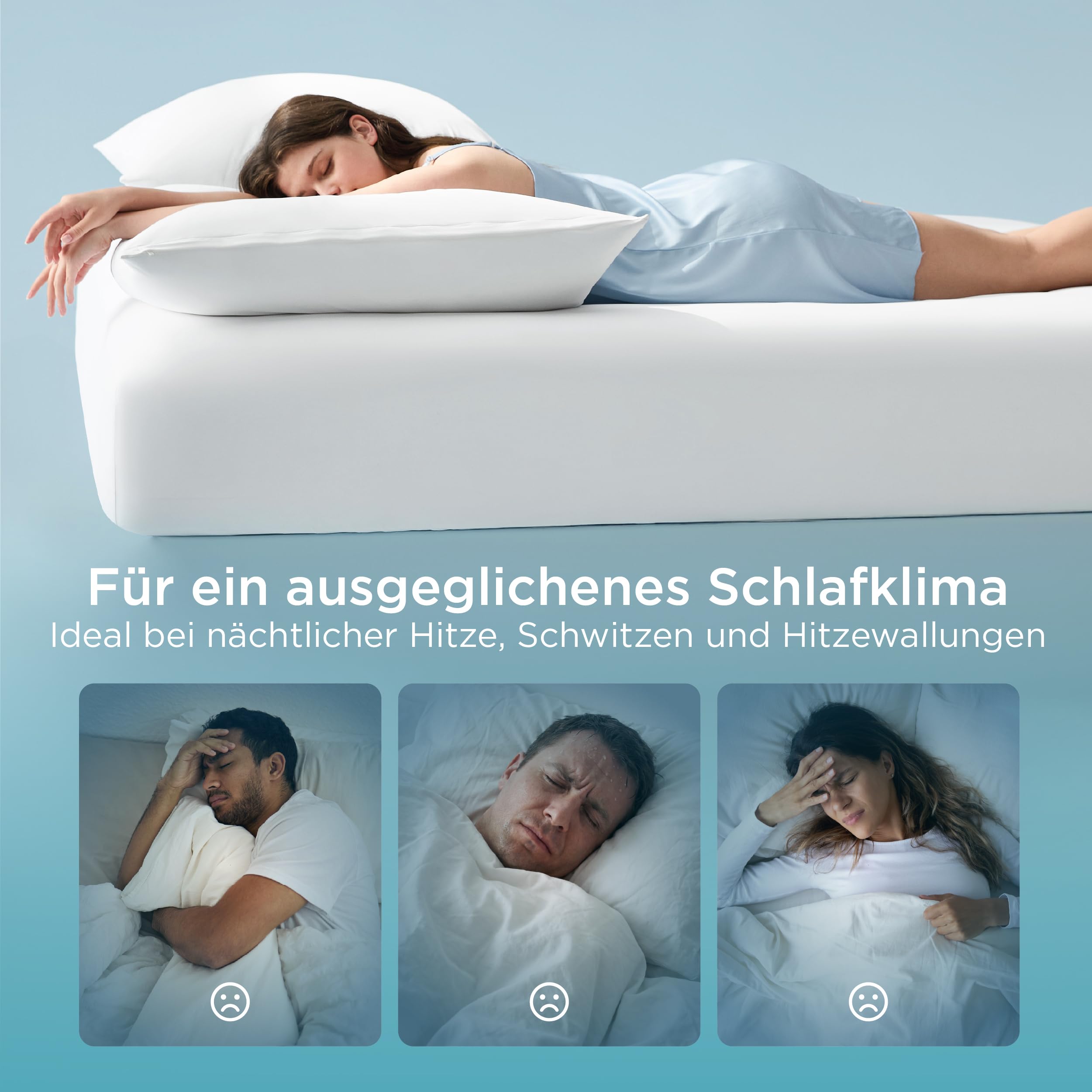 Bedsure Spannbettlaken 140x200cm kühlendes Bettlaken - Sommer Spannbetttuch bis 40cm für hohe Matratzen, Boxspringbett, Oeko-TEX Zertifiziert Q-MAX 0.4-Kühlstoff sorgt, Weiß