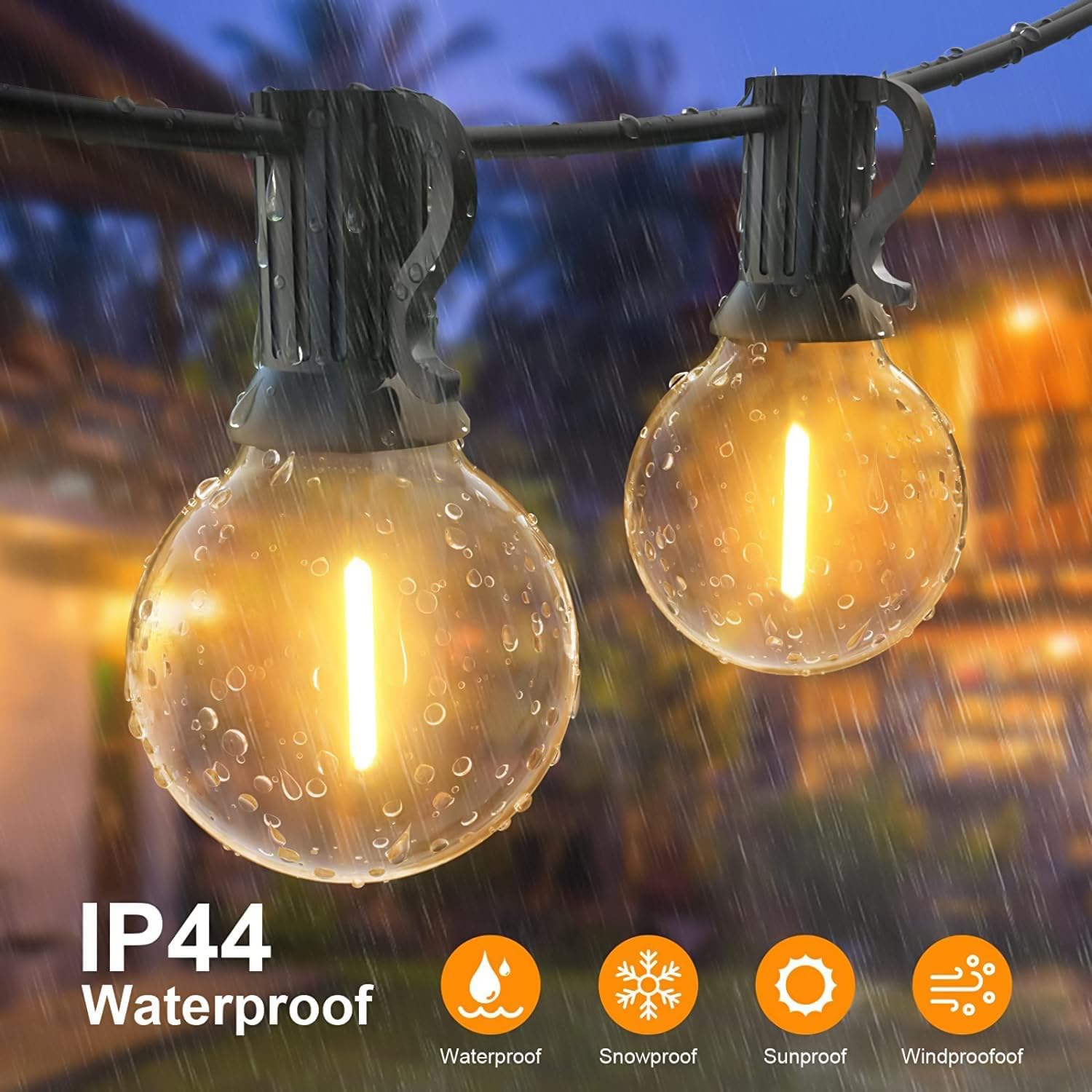 Guirnaldas Luces Exterior 30M, Guirnaldas Luminosas de Exterior con 50+2 G40 Globe LED Bombillas Cadena Luces Impermeable Perefcto para Patio, Boda, Navidad