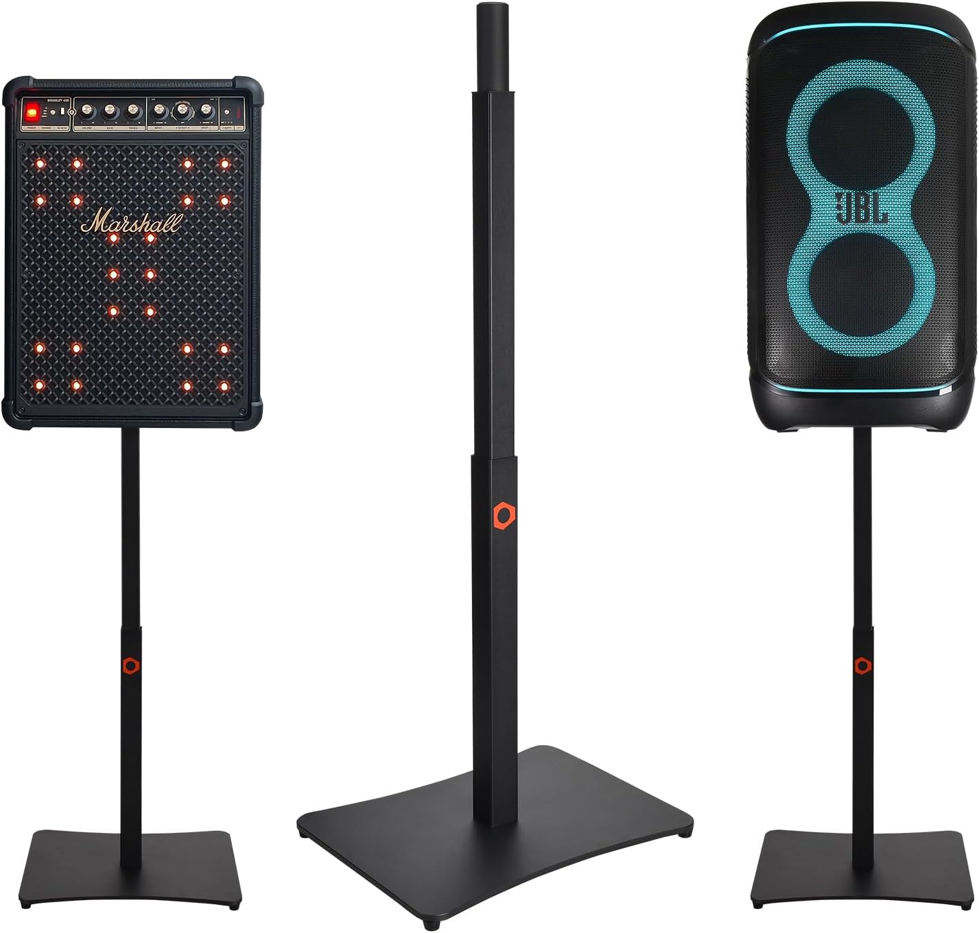 Adjustable Speaker Stand for Bluetooth Speakers - Heavy Duty Universal Floor Stand (23-34 Inch Height) - Fits JBL PartyBox 520/320/310/110/100 & Marshall Bromley 750/450, All-Metal Stable Base