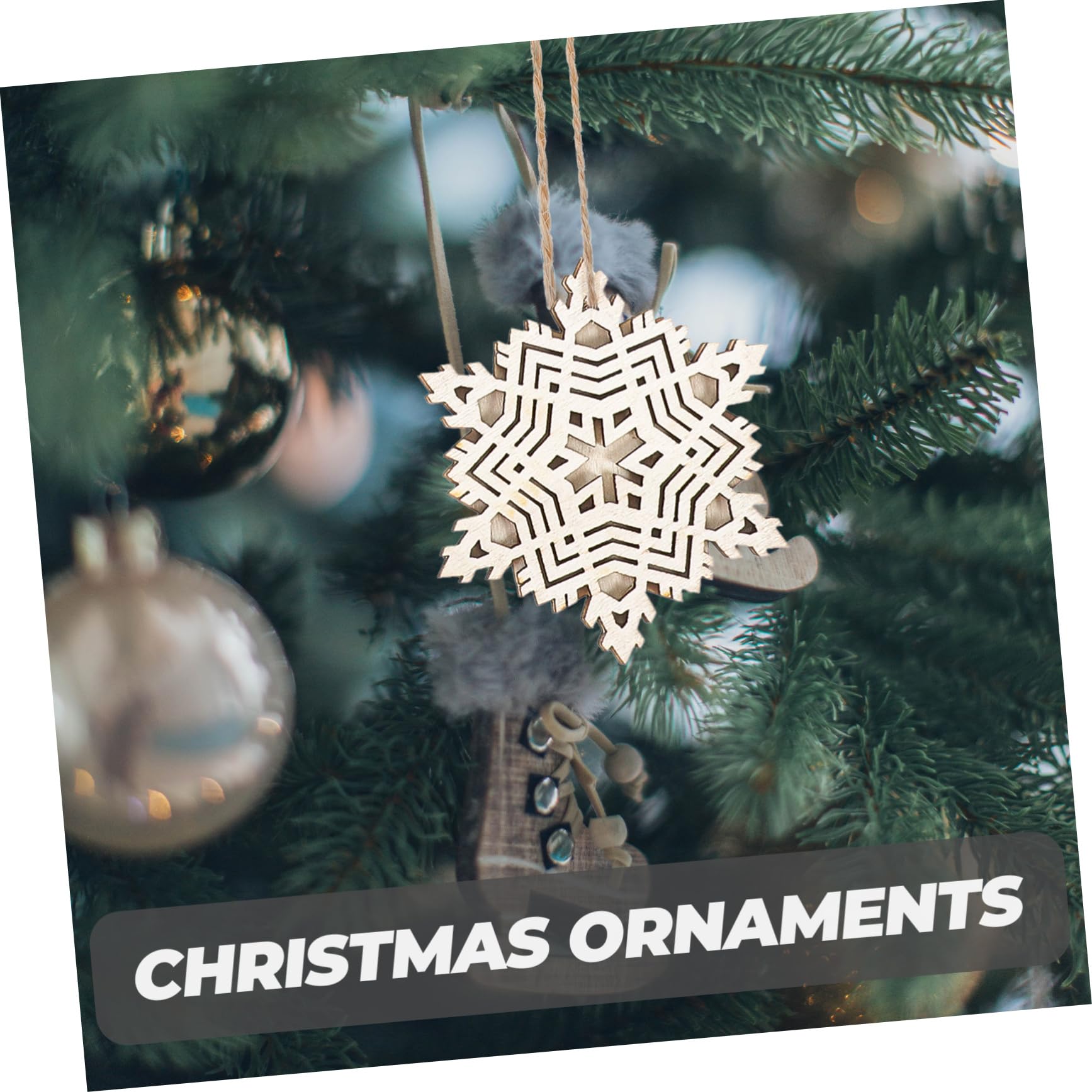 50stücke Weihnachtsbaum Holz Blanko Holzscheiben Für Kreative Bastelprojekte Natürliche Holzmaterialien Doppelseitige Oberfläche Für Dekoration Und Geschenkanhänger