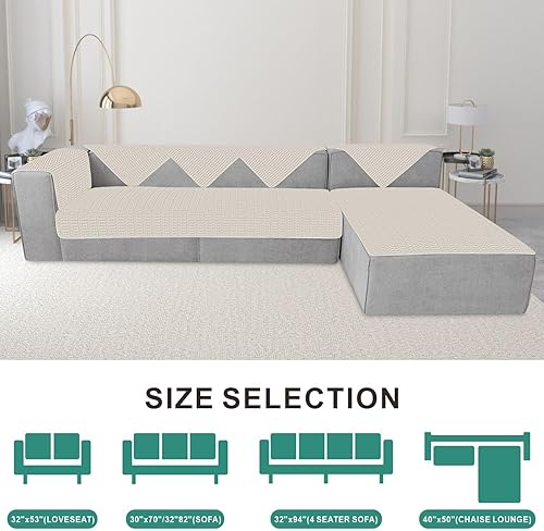 Miniatura 6 de Foxdecor Funda de sofá lavable, funda de sofá para cama de perro, funda de sofá para sofá de 3 plazas, apta para mascotas, funda de sofá para