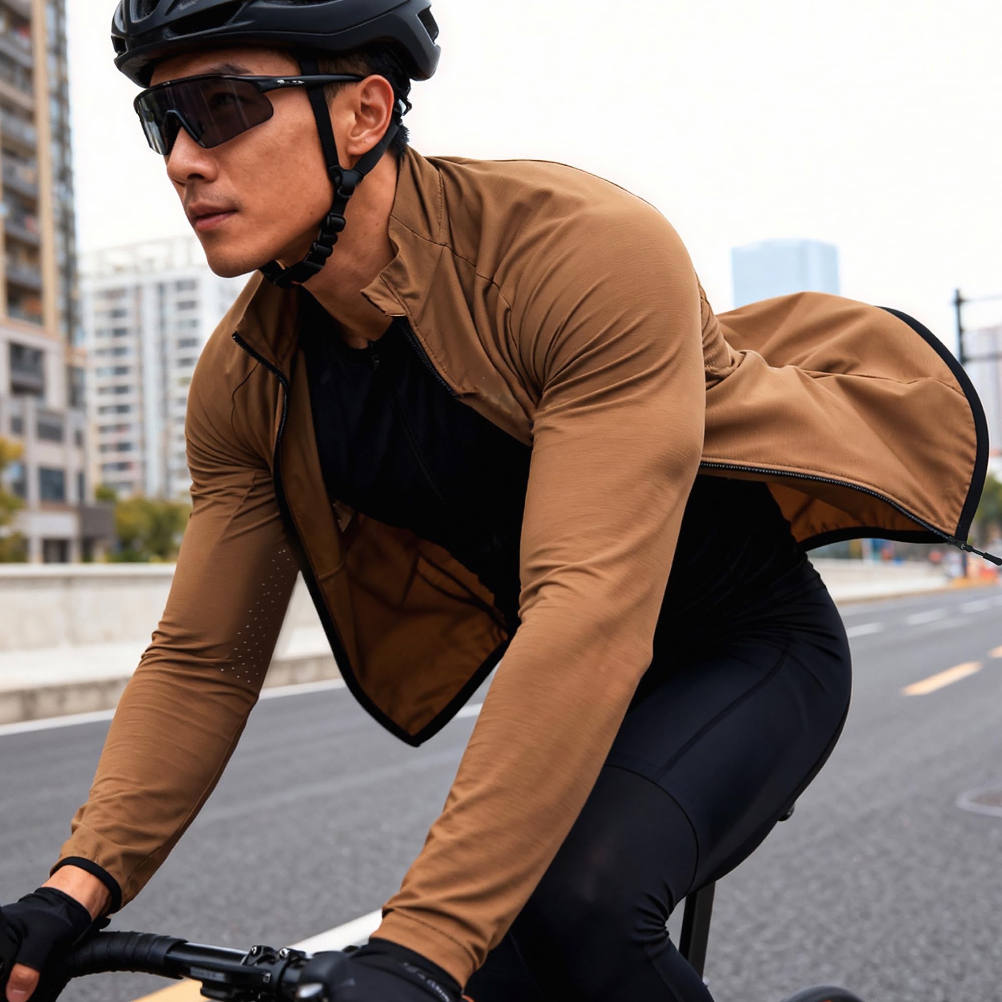 Chaqueta de ciclismo Hombre, Maillot de Ciclismo, Chaqueta Cortavientos con Doble Cremallera, Impermeable Maillot Para Bicicleta De Montaña para Ciclismo de Running