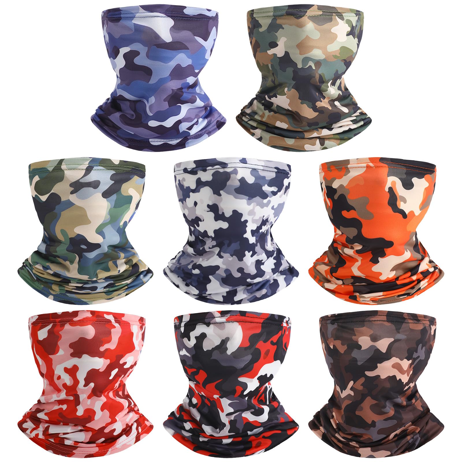 SATINIOR Summer Camo Neck Gaiter UV Protection Cooling Face Mask Sun Hood Bandanas for Men Women Sunscreen Breathable Bandana