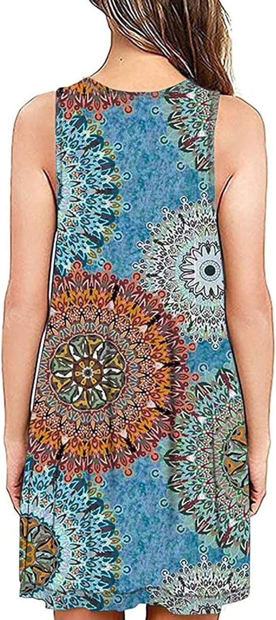 Winkey Vintage Summer Dresses for Women Lounge Dress with Pockets Sleeveless Straps Dresses