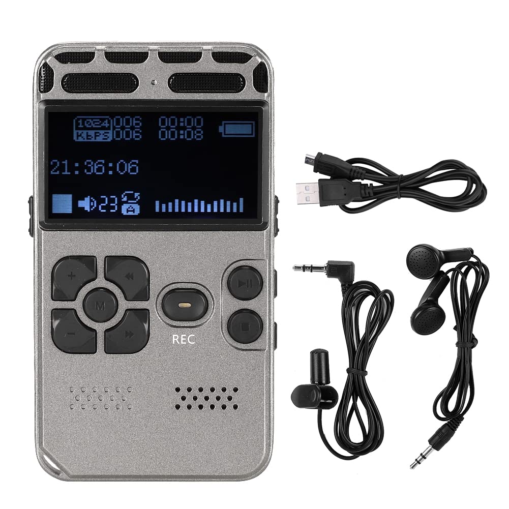 Dyktafon Cyfrowy 8 GB, Dyktafon Cyfrowy Z Kolorowym Wyświetlaczem LCD 3,7 V I Przekątnej 2,0 Cala, Odtwarzacz MP3 Stereo Surround Z Gniazdem Słuchawkowym 3,5 mm, Nagrywania 10~20 M W Przyp