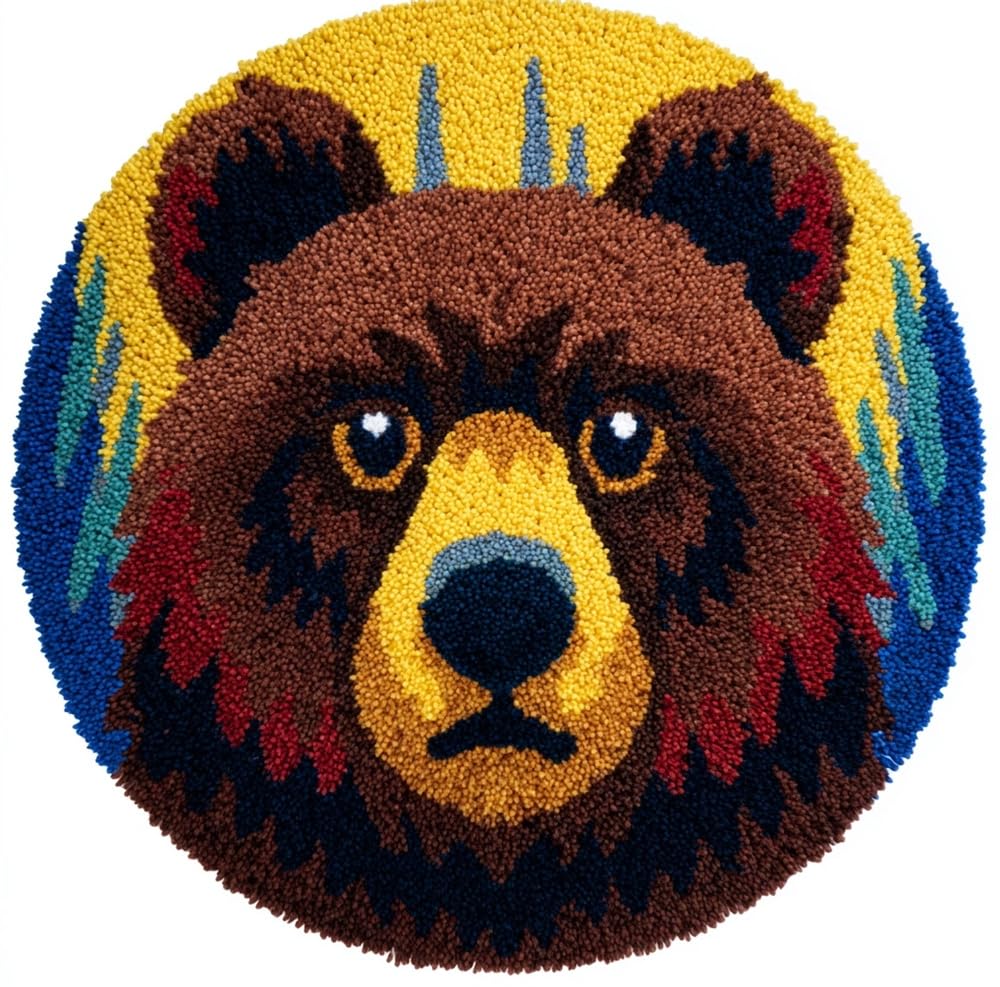 kitphoenix Latch Hook Craft Wild Brown Bear