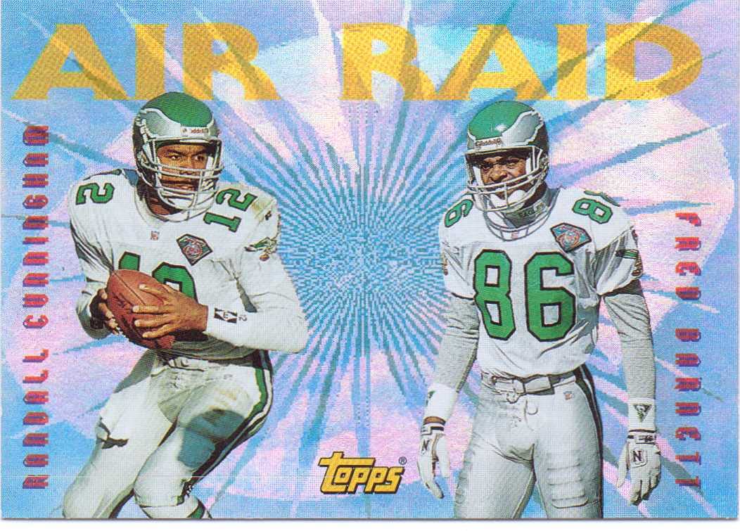 air football helmet 1995 Randall Cunningham, Fred Barnett Topps Raid Card #AR9 Missouri Men's Champion Backpack in and Virginia Tech 5 Color:Clear / White Trim