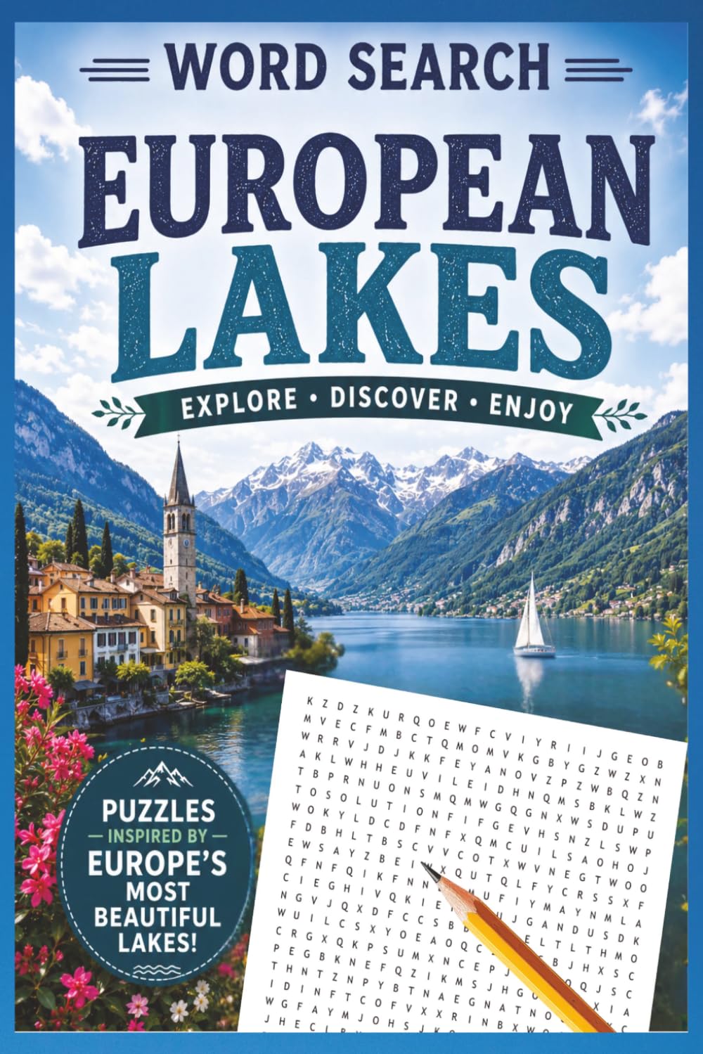 European Lakes Word Search: 55 Travel Size Puzzle Adventures Across Europe's Most Beautiful Lakes