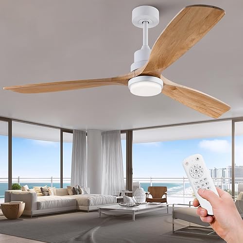 Miniatura 9 de BOOMJOY Ventiladores de techo de 60 pulgadas con luces y control remoto, ventilador de techo para dormitorio, ventilador de techo grande para