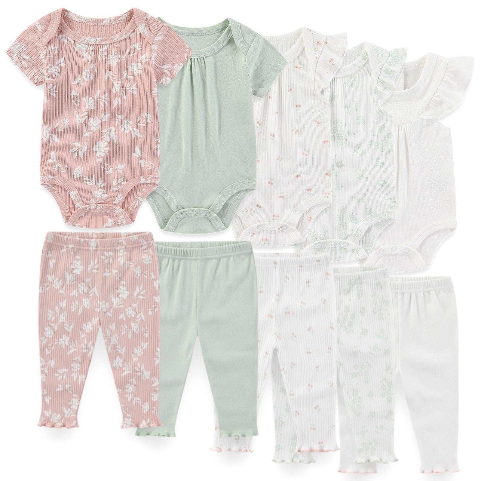 JELYLOVE Unisex Baby Boy Girl Pants Sets 10 pack Cotton Casual New born Clothes Comfort Infant Outfit