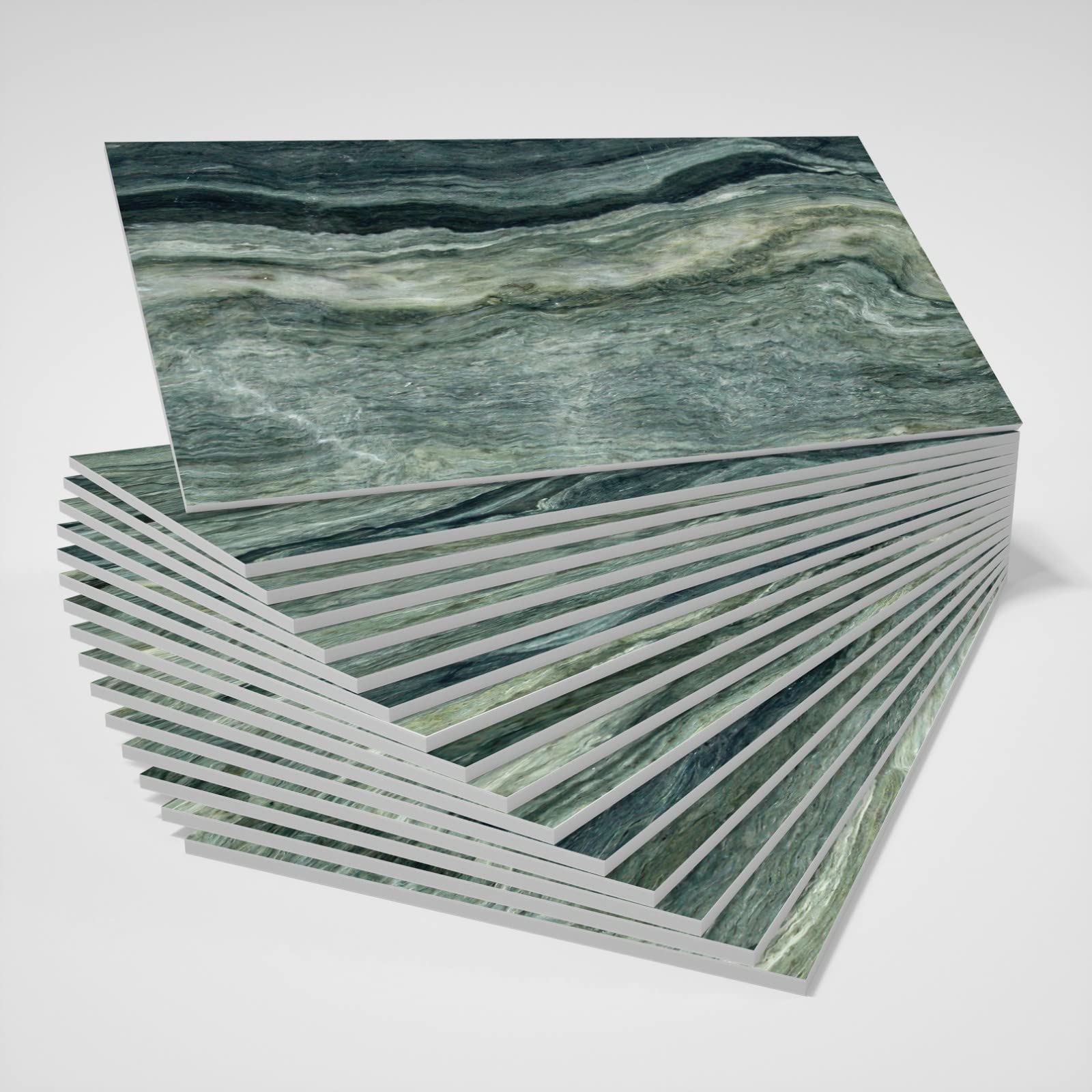 A.Monamour Adesivi per Piastrelle da Parete Adesivi per Mattonelle Autoadesivo Spessa Marmo Effetto 3D Impermeabile PVC Decorazione Murale per Cucina Bagno Lavanderia 10.16x20.32cm