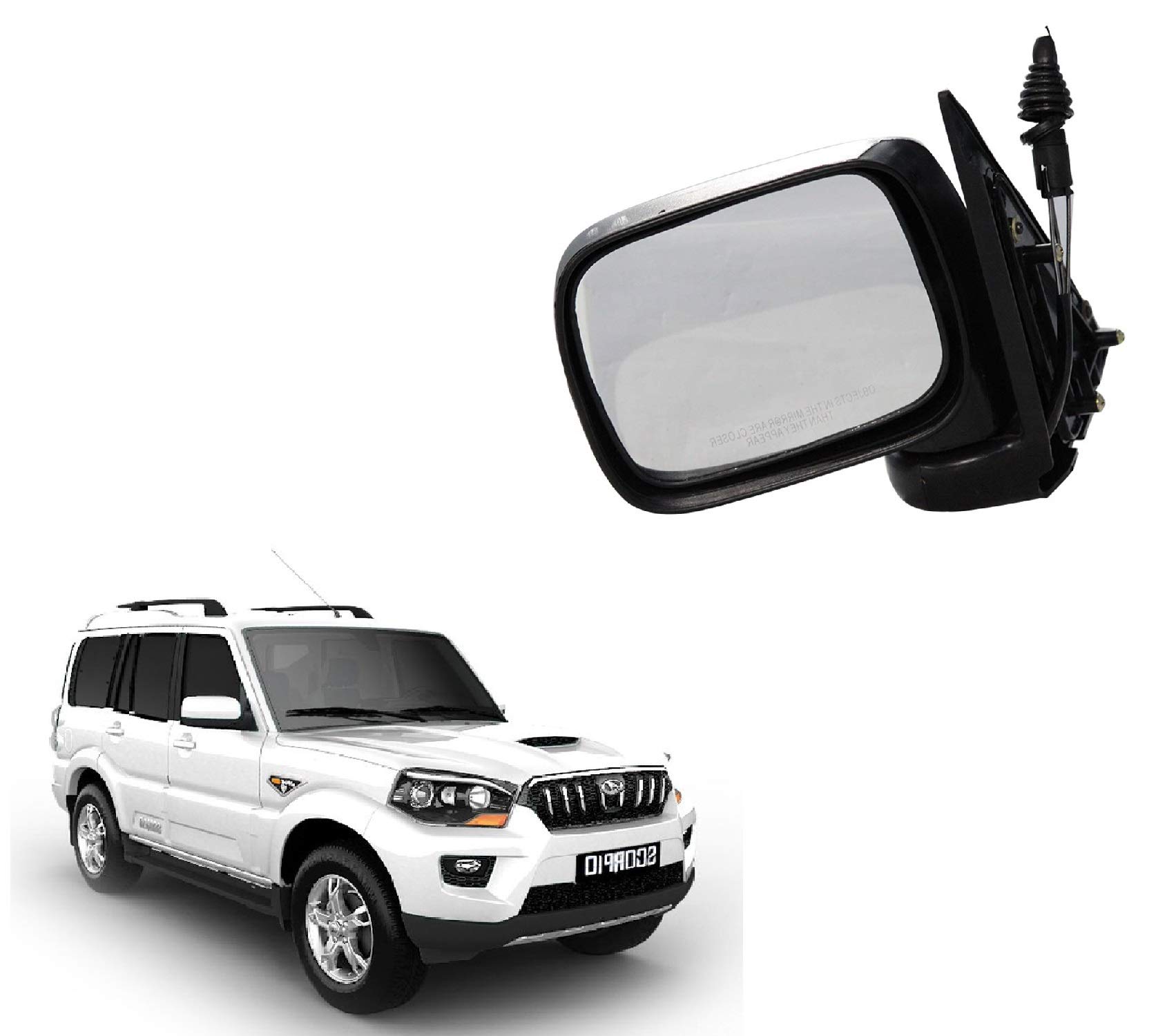 GKS Side Mirror for Mahindra Scorpio LXI Manual Mirror Assembly (Left Side)-image-29
