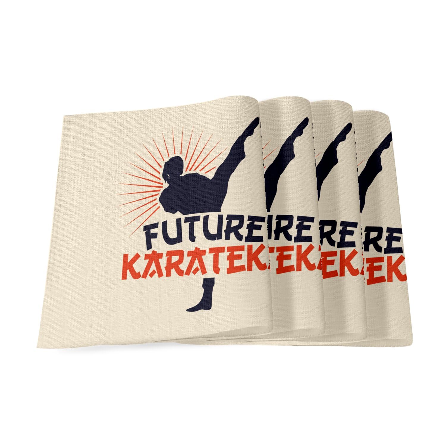 Set de table en lin karatéka grand format idée cadeau art martial
