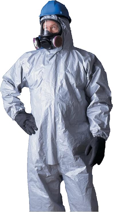 DuPont Tychem F 6000 Coveralls; Attached Boots, Hooded, X-Large