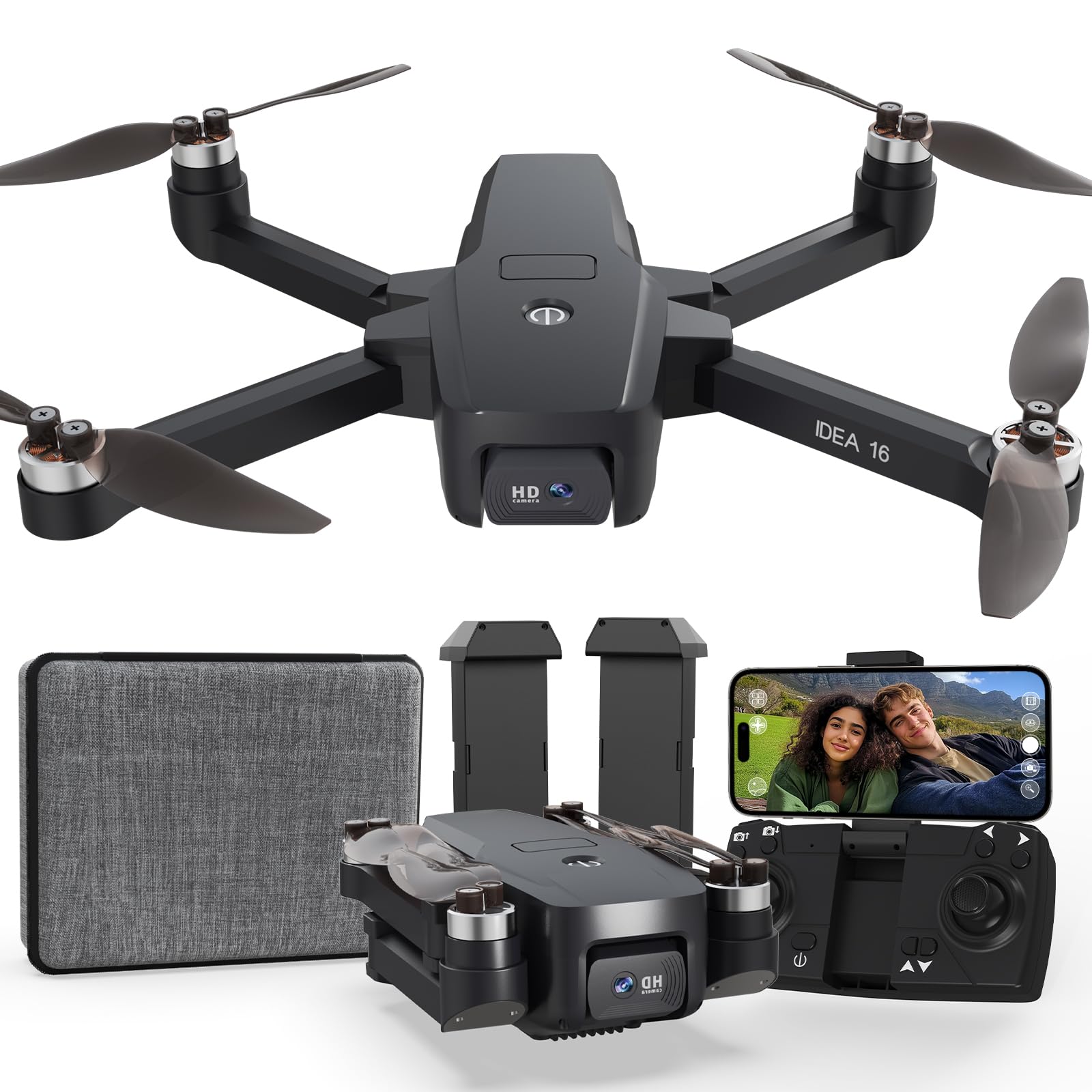 Drone con Telecamera 4K, Motore Brushless Resistenza al Vento Livello 4 Trasmissione WiFi 5G Droni con 2 Telecamere per Adulti Principianti Quadcopter RC 30 Minuti di Volo