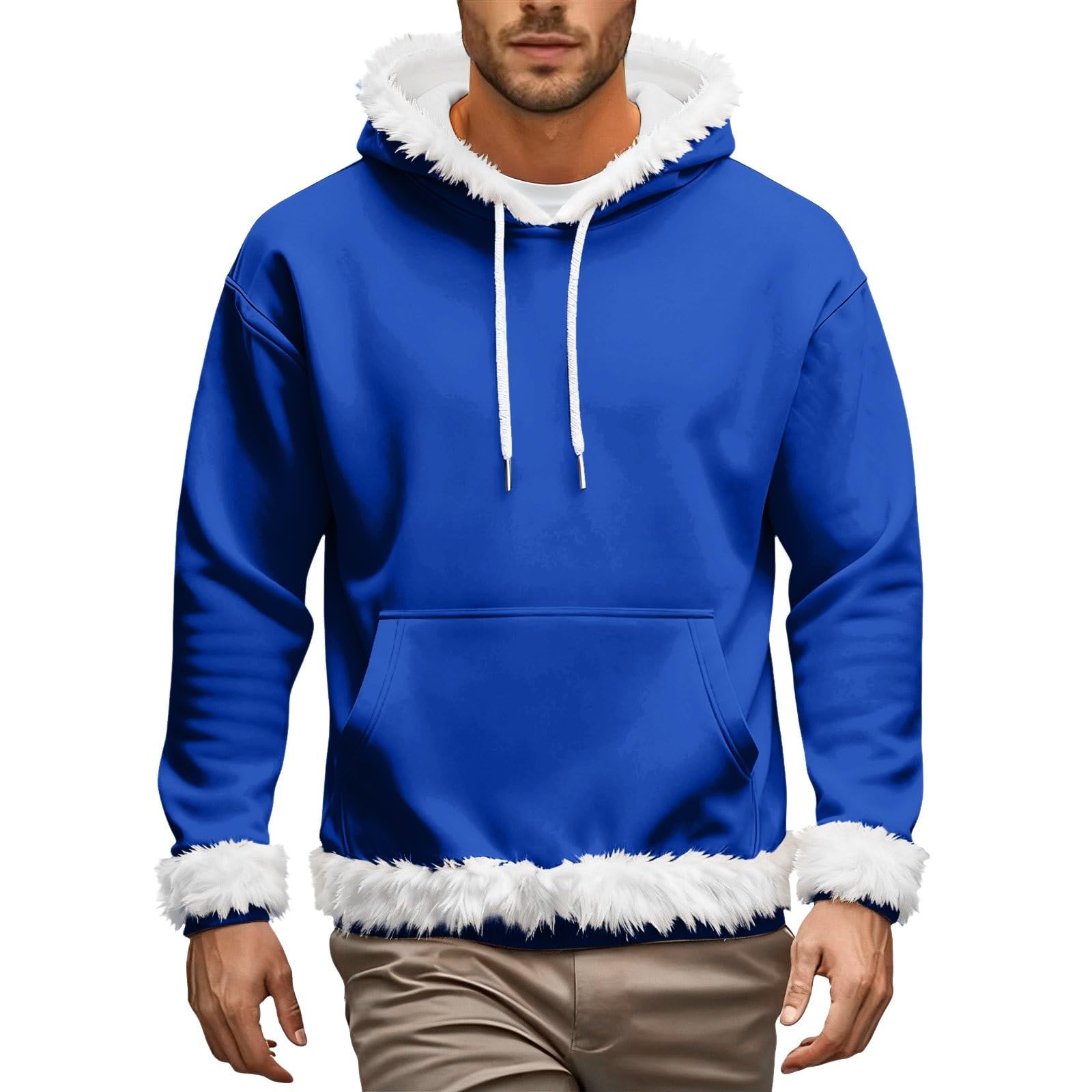 Jersey de invierno para hombre, cálido, forro polar, con capucha de