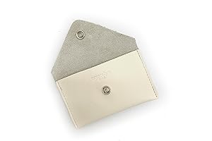 Ivory Leather Card Case | Mini Wallet with Pearl Snap | Made in the USA