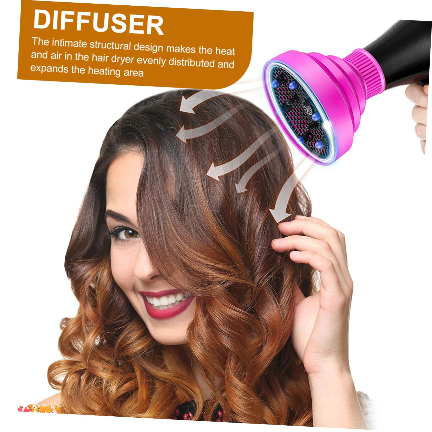 FOMIYES Silicone Hair Blow Diffuser Attachments 2 Pack Collapsible Diffuser for Blow Dryer Hair Dryer Nozzle for Salon Home