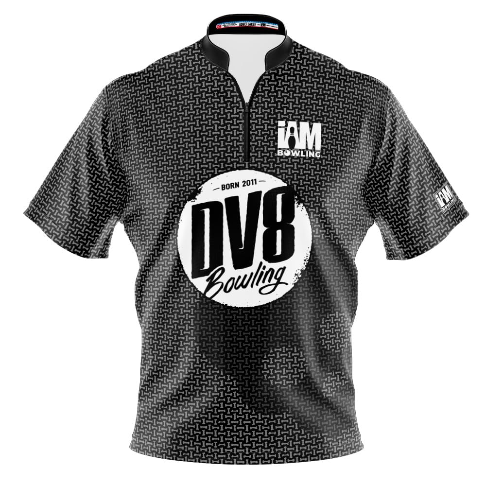 Logo Infusion Dye-Sublimated Bowling Jersey (Sash Collar) - I AM Bowling Fun Design 2040-DV8 - DV8 - Halloween Bones (4X-Large)