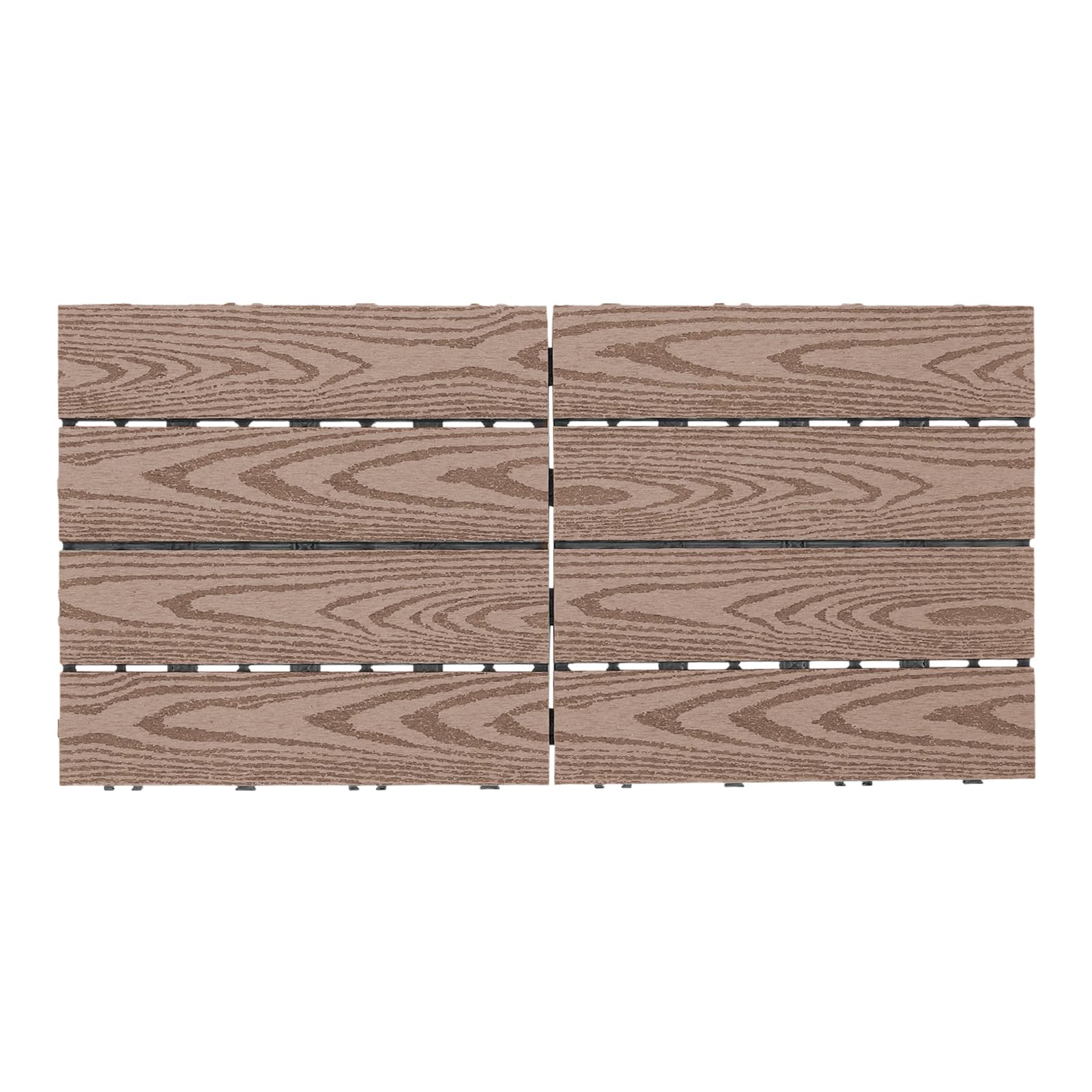 Piastrelle per terrazze in WPC, 30 x 30 cm, colore caffè | Piastrelle a scatto con sistema di drenaggio e superficie antiscivolo, per terrazze, balconi e giardini