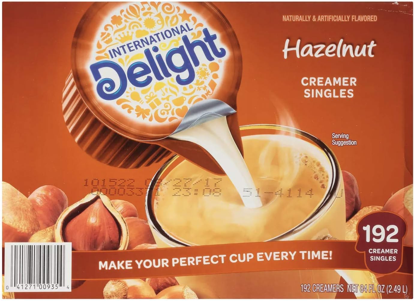 International Delight Hazelnut Coffee Creamer Singles, 84 Fl Oz, 192 Count