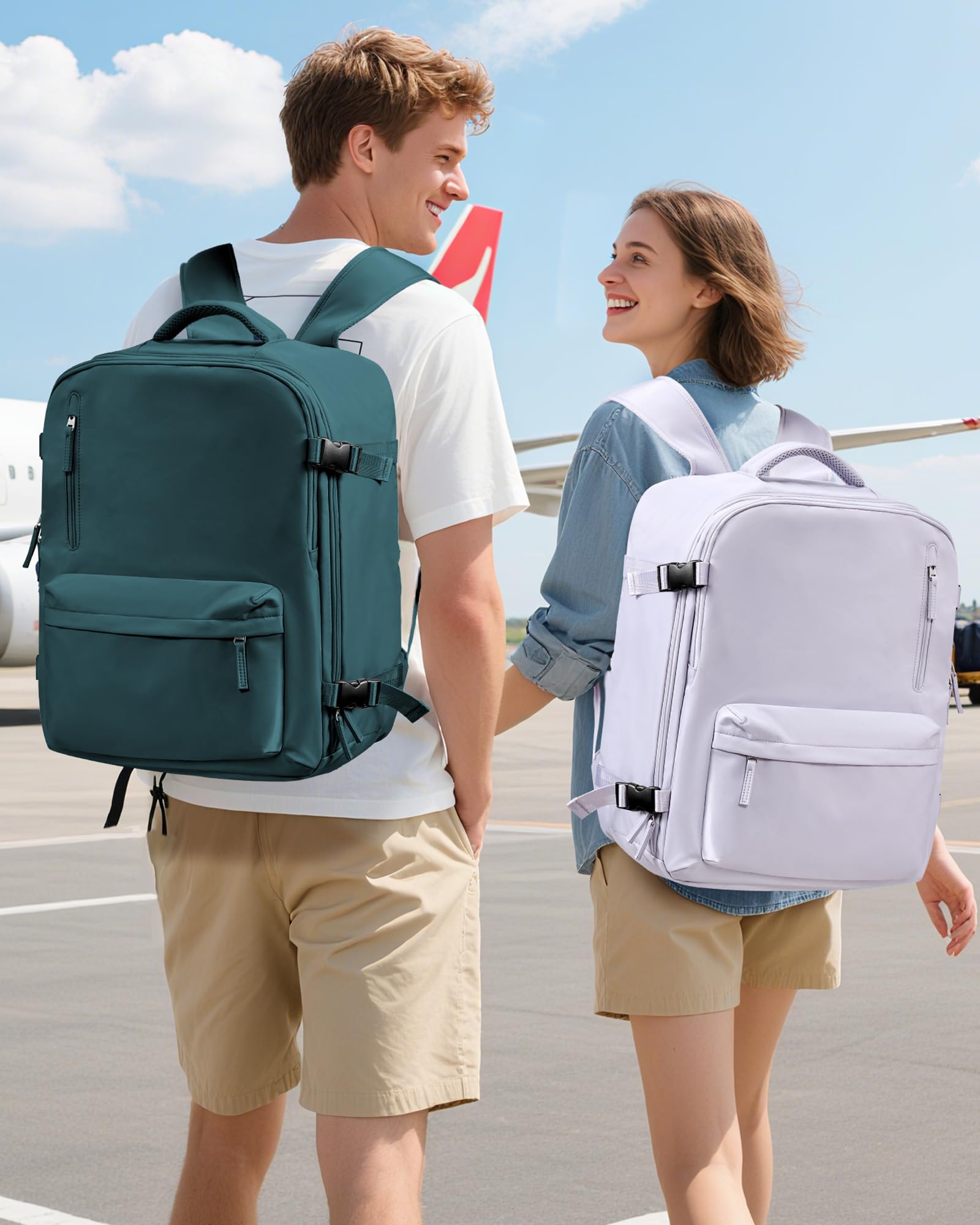 SZLX Zaino Ryanair 40x30x20 Sottovuoto con pompa Zaino Ryanair 40x20x25 Sottovuoto Bagaglio a Mano 40x30x20 Wizzair Zaino da Viaggio 45x36x20 Easyjet Donna Zaino Casual Laptop 14 Pollici Impermeabile