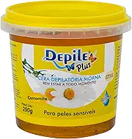 Cera Depilatória Depilação Camomila Depile Plus, Hidrossolúvel, Para Peles Sensíveis, 290g