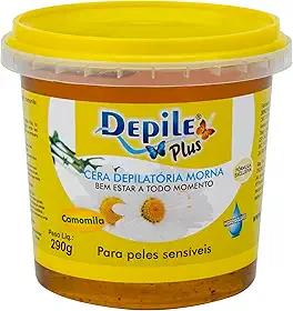 Cera Depilatória Depilação Camomila Depile Plus, Hidrossolúvel, Para Peles Sensíveis, 290g