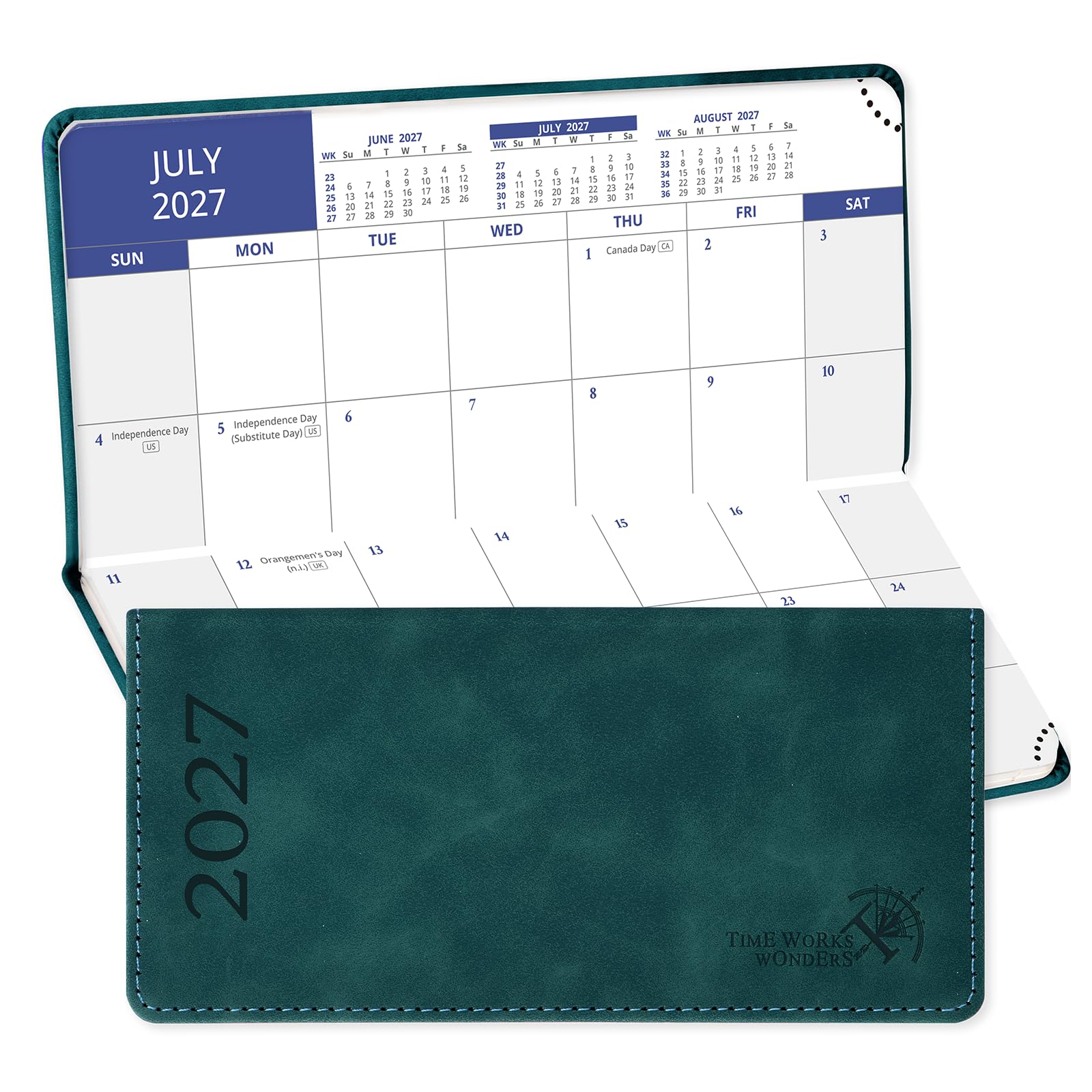 POPRUN Monthly Planner 2027 Pocket Diary Soft Pu Small Diary Month To View