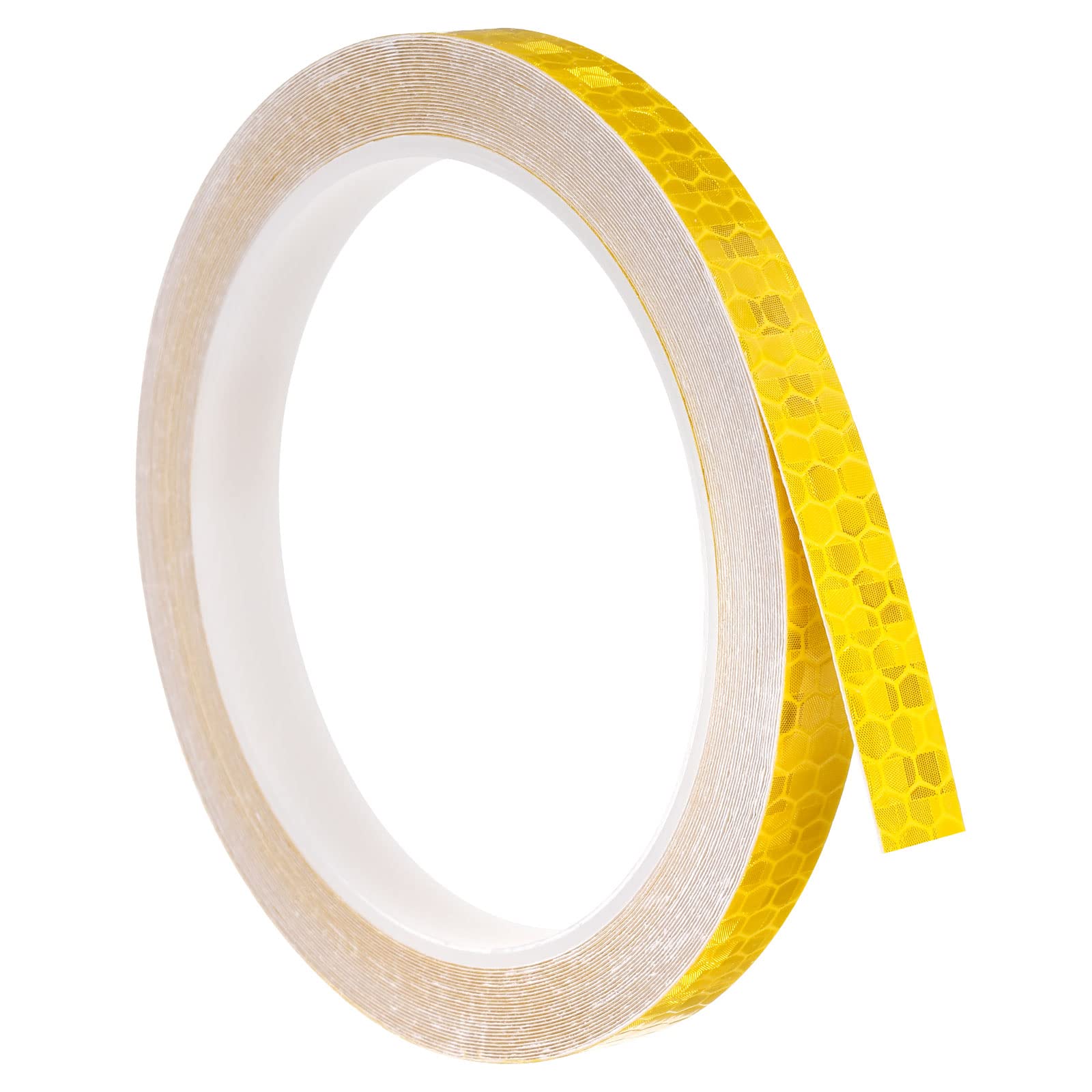 PATIKIL Reflective Tape, 1 Roll 26 ft x 0.4-inch Waterproof Adhesive High Visibility Caution Warning Safety Tape Reflector for Trucks Trailers Cars, Yellow
