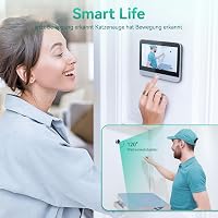 HAPYTHDA WiFi Ajtókamera 1080P HD Videóval, Kétirányú Hanggal, Éjjellátóval és Mozgásérzékelővel, 4,3" Monitorral, 120° Látószöggel, Mobilal 6