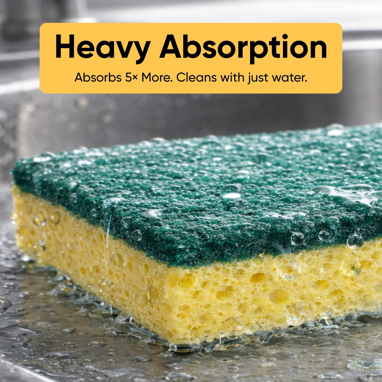 Kitchen Sponges for Washing Dishes, Non-Scratch Cellulose Dish Scrub Sponges, Cleaning Sponges for Household Use, Safe Cleaning Products, Kitchen Sponges Pack of 24, by Superio