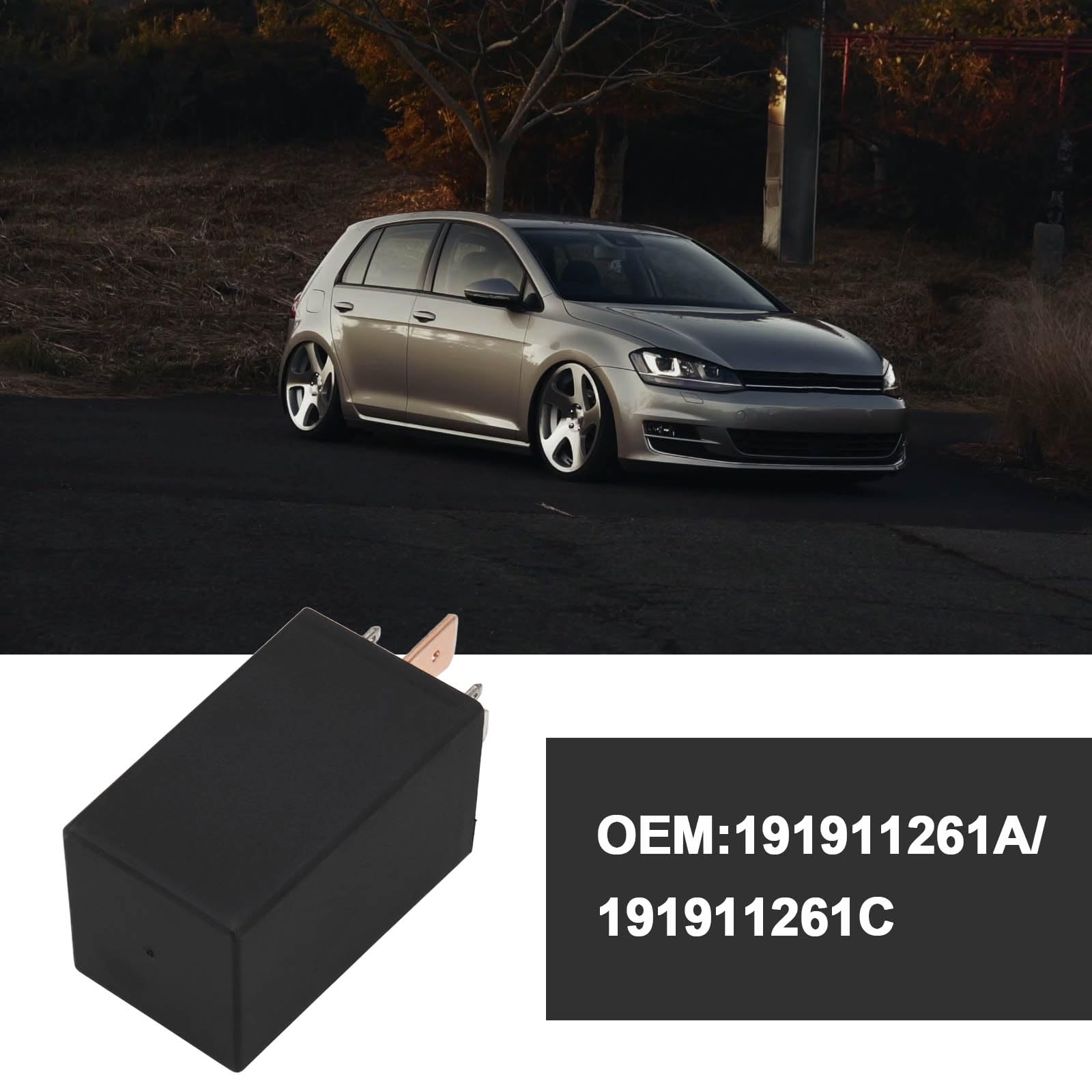 EMSea 1 szt. przekaźnik świecy żarowej 7-pinowy 12 V 191911261A 191911261C kompatybilny z VW Golf 2/3 kompatybilny z Jetta kompatybilny z Vento, kompatybilny z magistralą T4