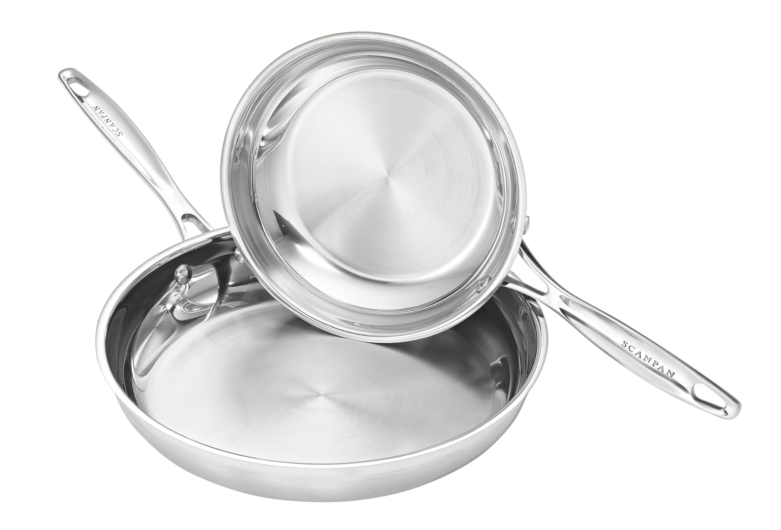 Scanpan Impact 2pc Frying Pan Set - 20cm & 28cm - Stainless Steel - Silver