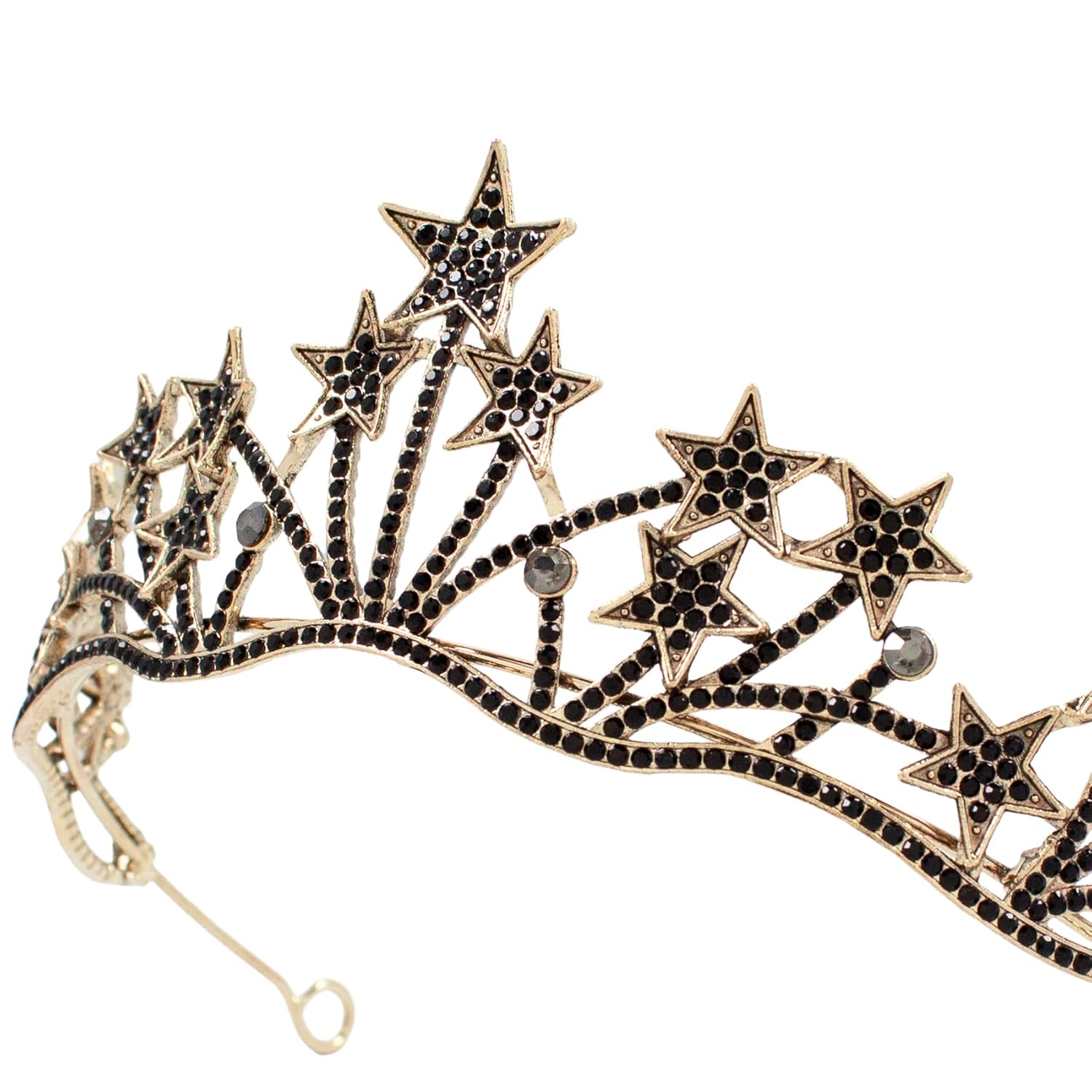 Star Costume Crown, Celestial Moon Goddess Tiara - Vofler Halloween Star Goddess Sun Stellar Planet Black Halo Tiara Headband Headpiece for Women Lady Girl Bride Princess Birthday Pageant Prom Party - Image 6